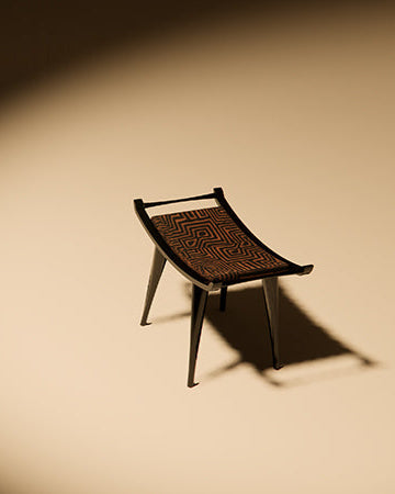 Pantera Chair Stool in Wood and Fabric