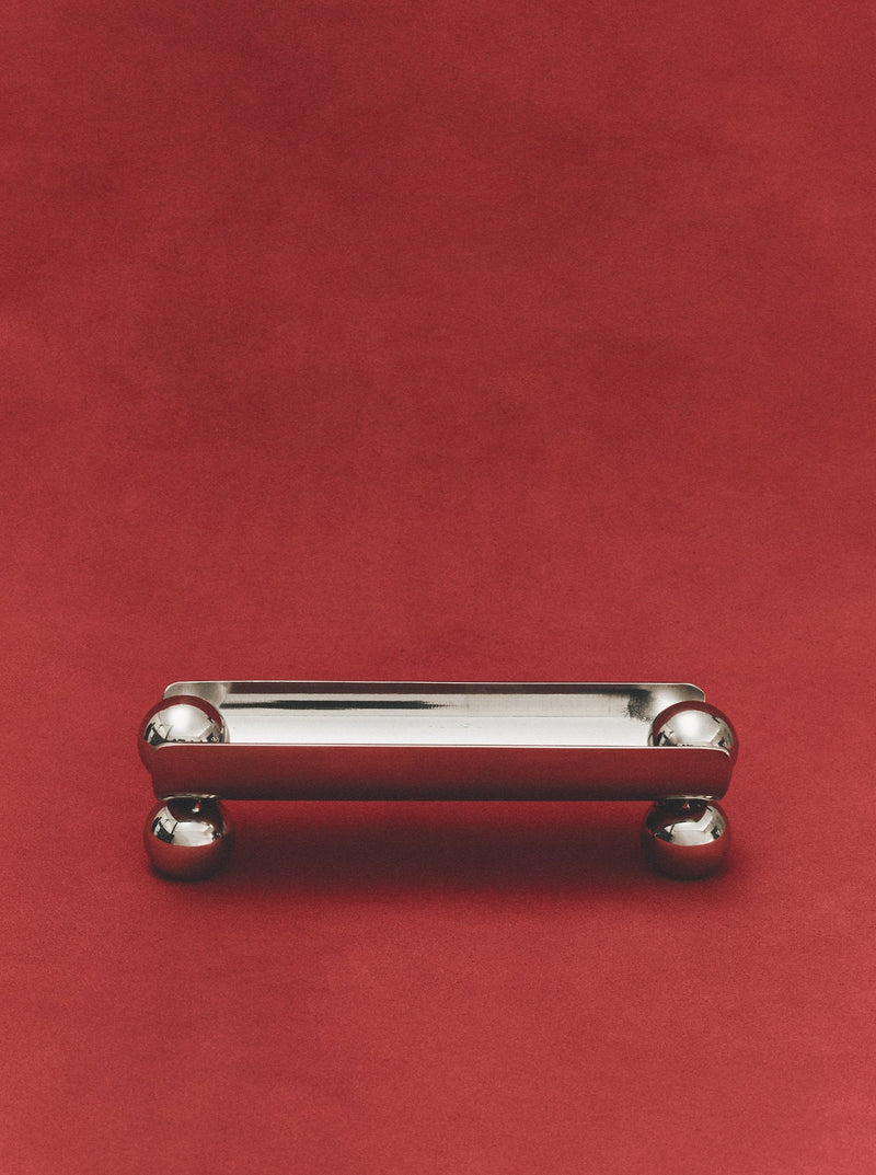 Handmade 105 Semi Tube Dish with Pearl Feet, a stylish and elegant addition to any home decor