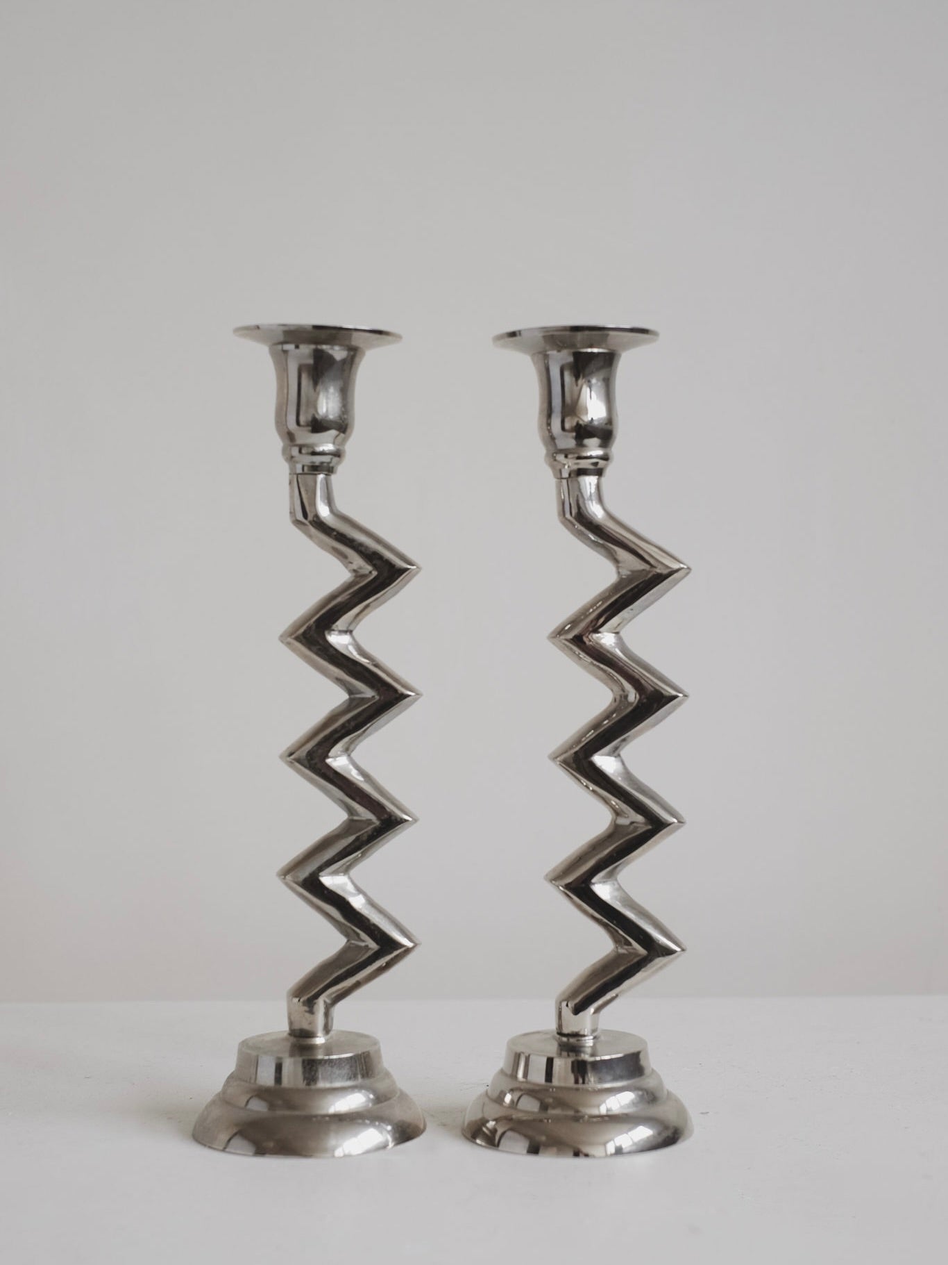 Set of Zigzag Candleholders