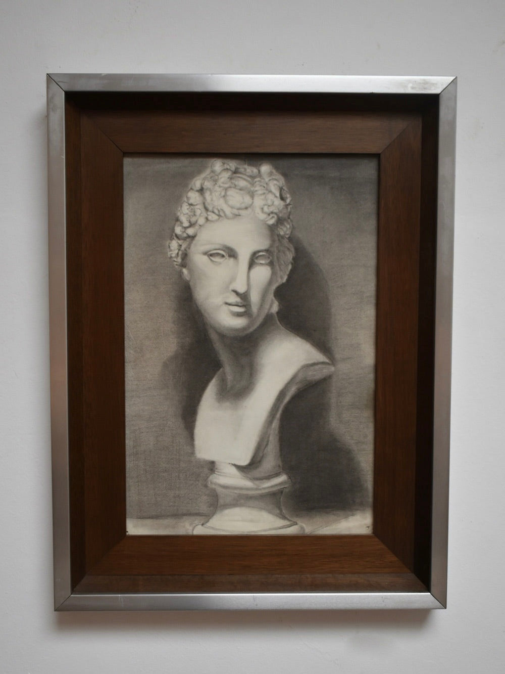 Woman bust portrait drawing, 1970s.