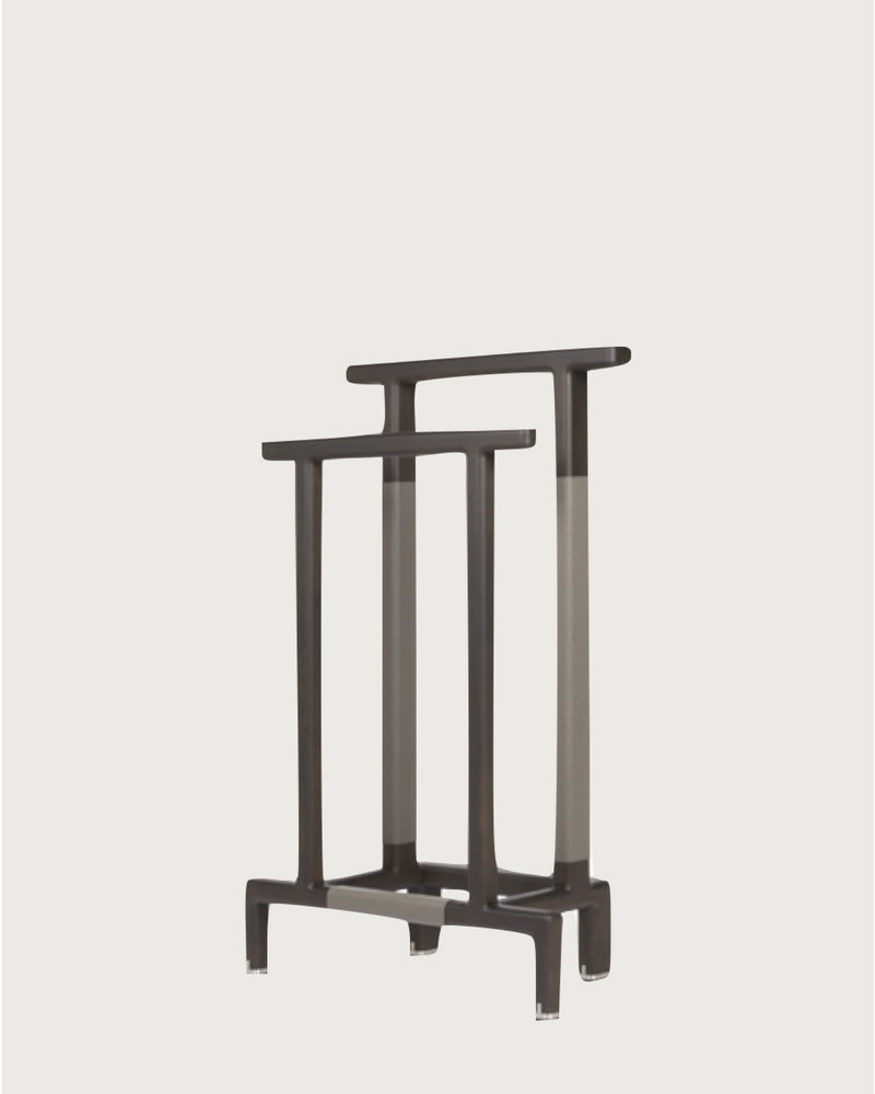 Lloyd Tabi dark wood towel rack with minimalist vertical design