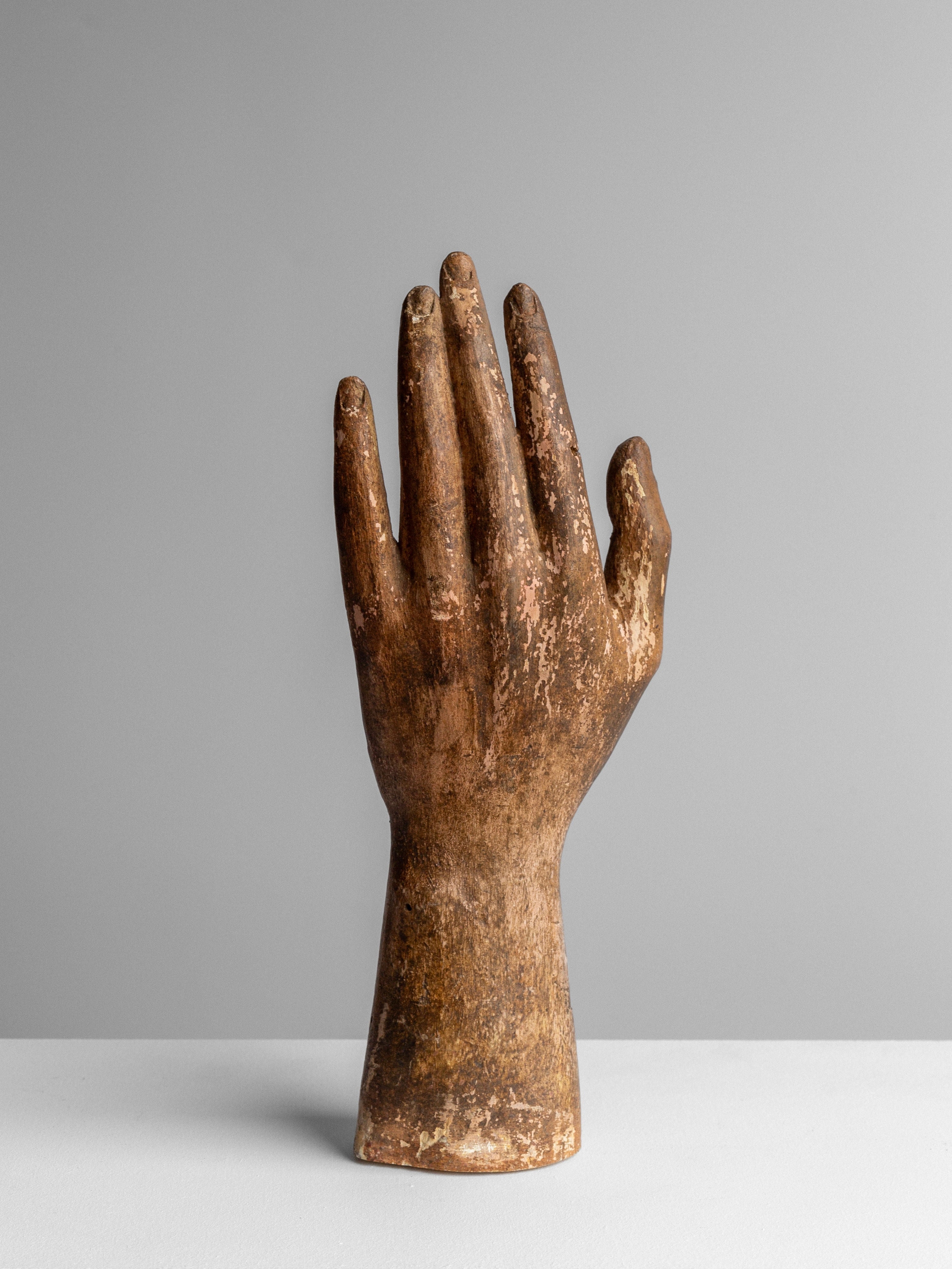 Antique Wooden Hand Sculpture by Spigel | The Oblist