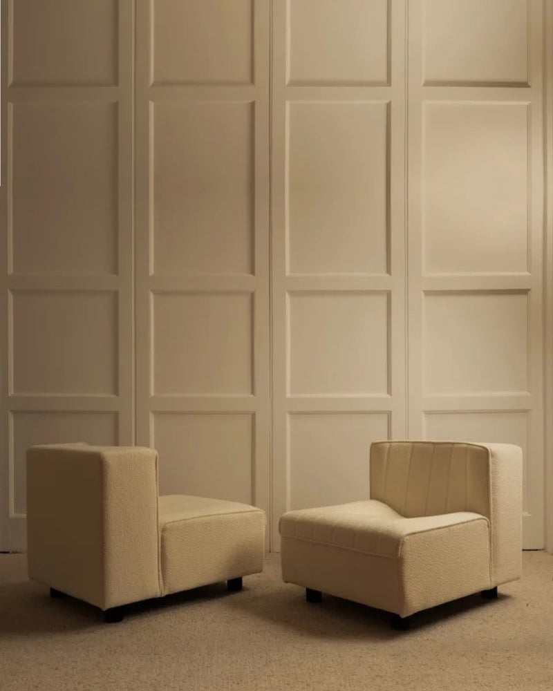 Tito Agnoli lounge chairs - Italy 1970s — detail of textured cream upholstery