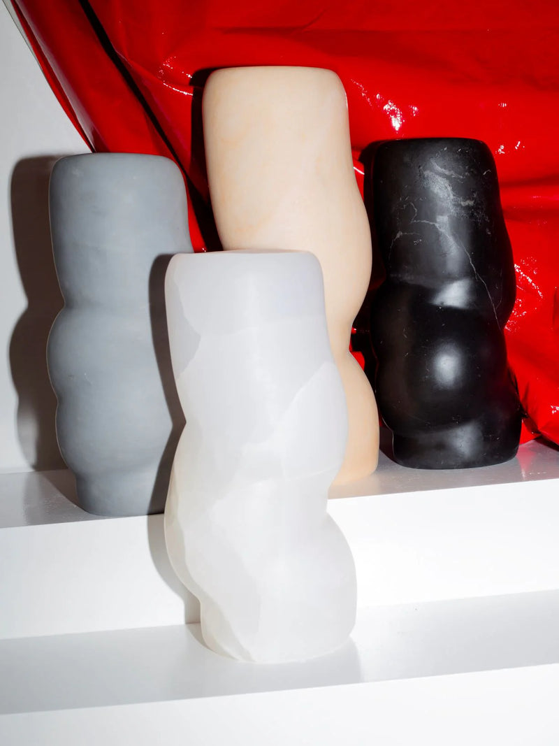 Fatroll Portugal Pink Marble Vase — front view of pink marble texture
