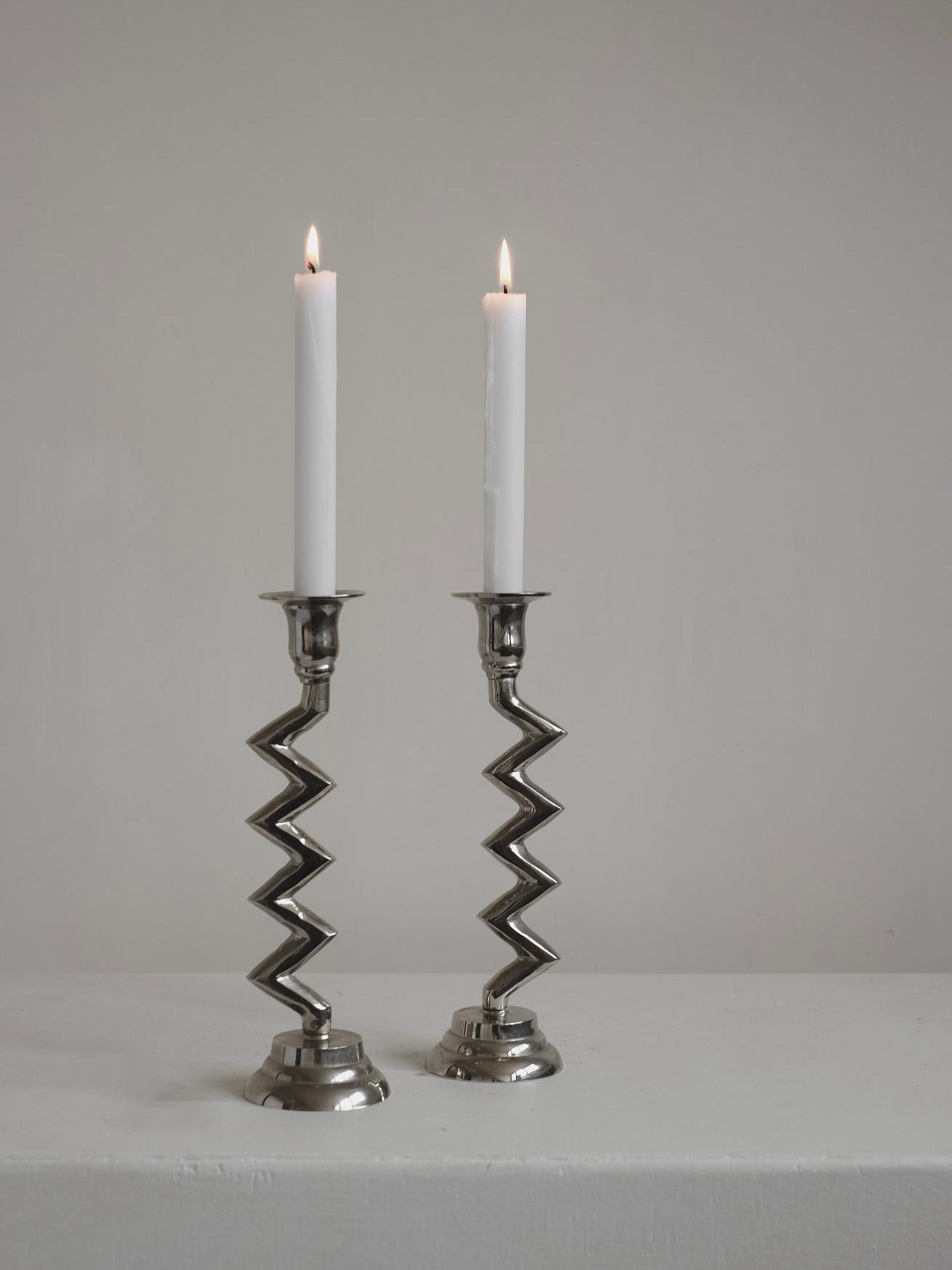 Set of Zigzag Candleholders