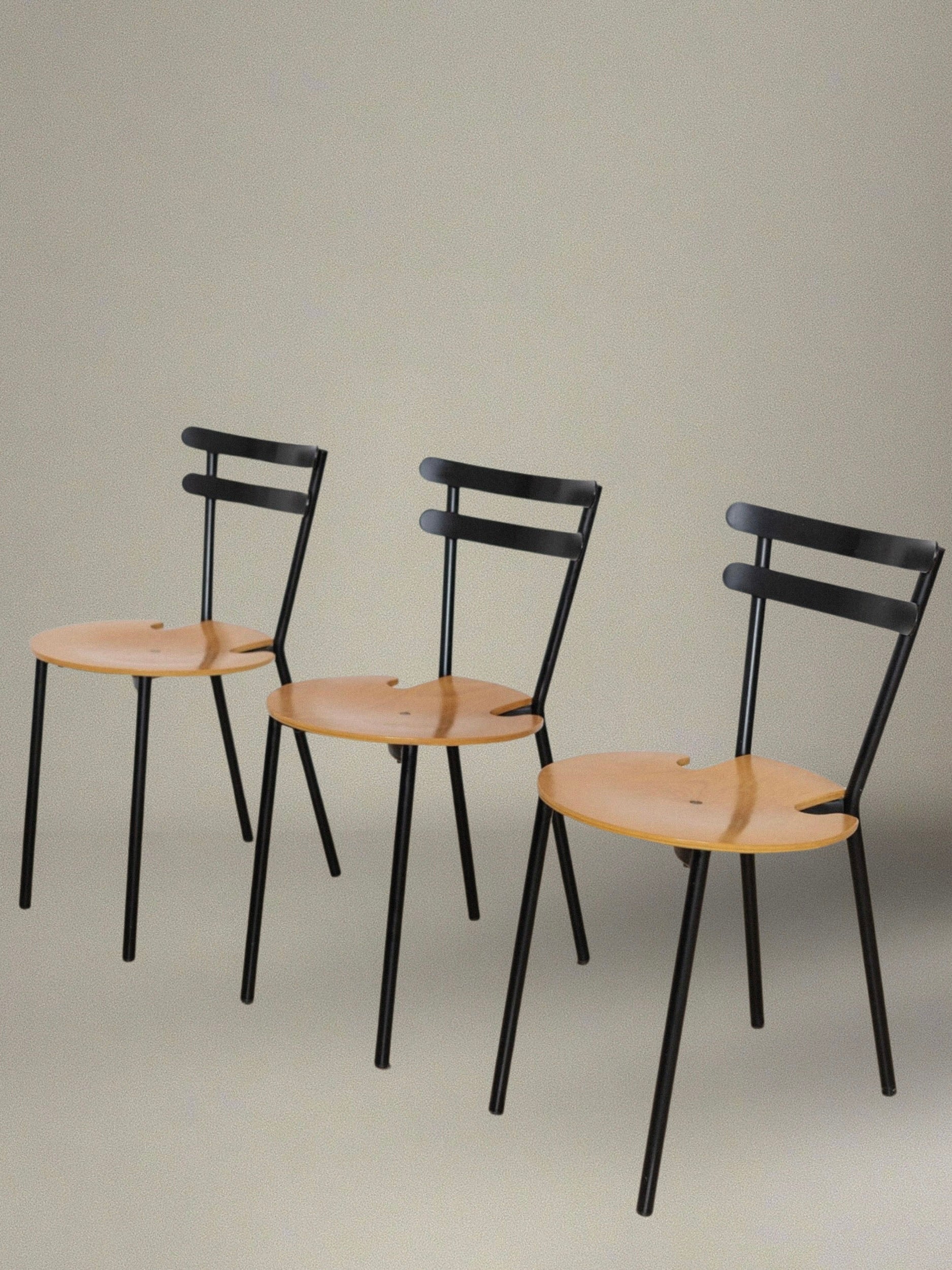 3 Vintage Mid Century Chairs Italy 1970s