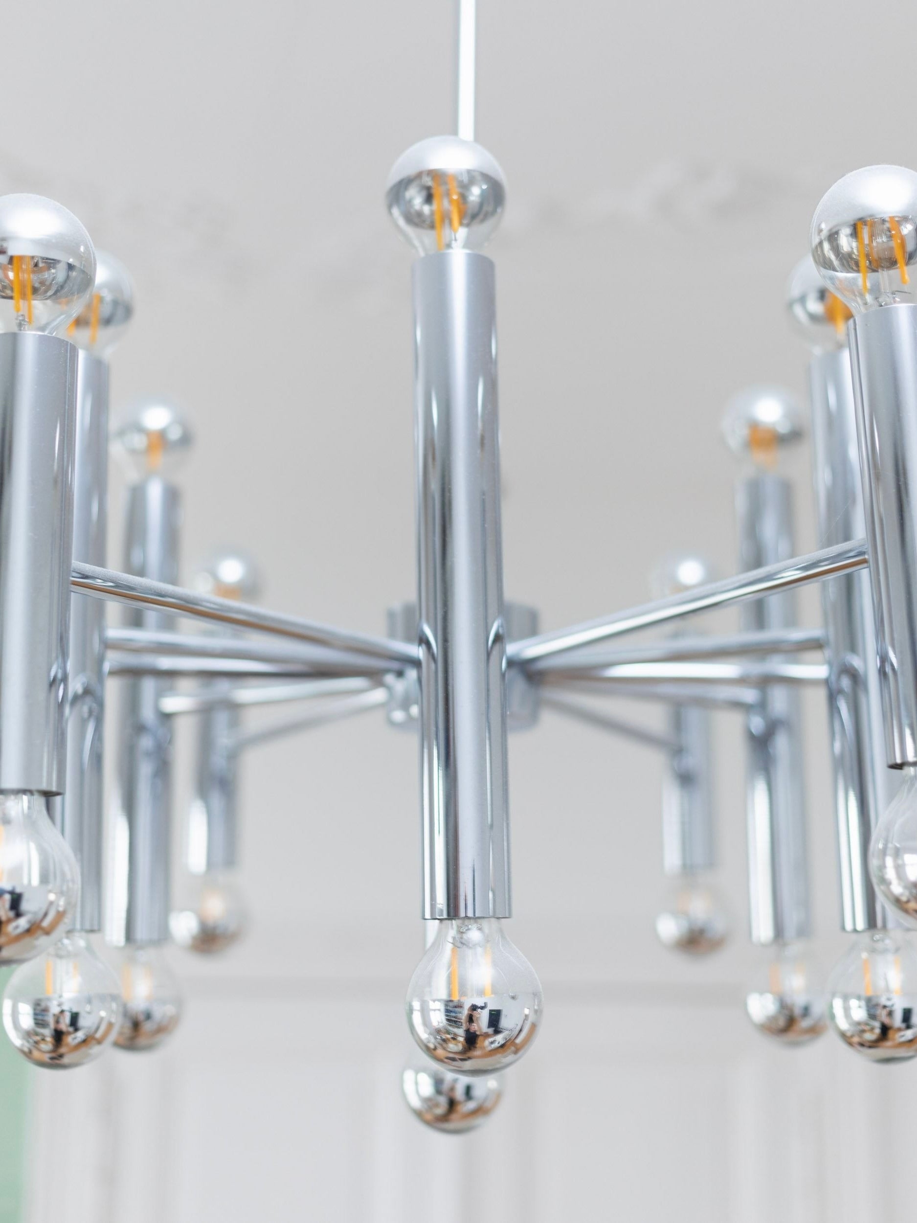 Gaetano Sciolari for Boulanger Chrome Ceiling lamp