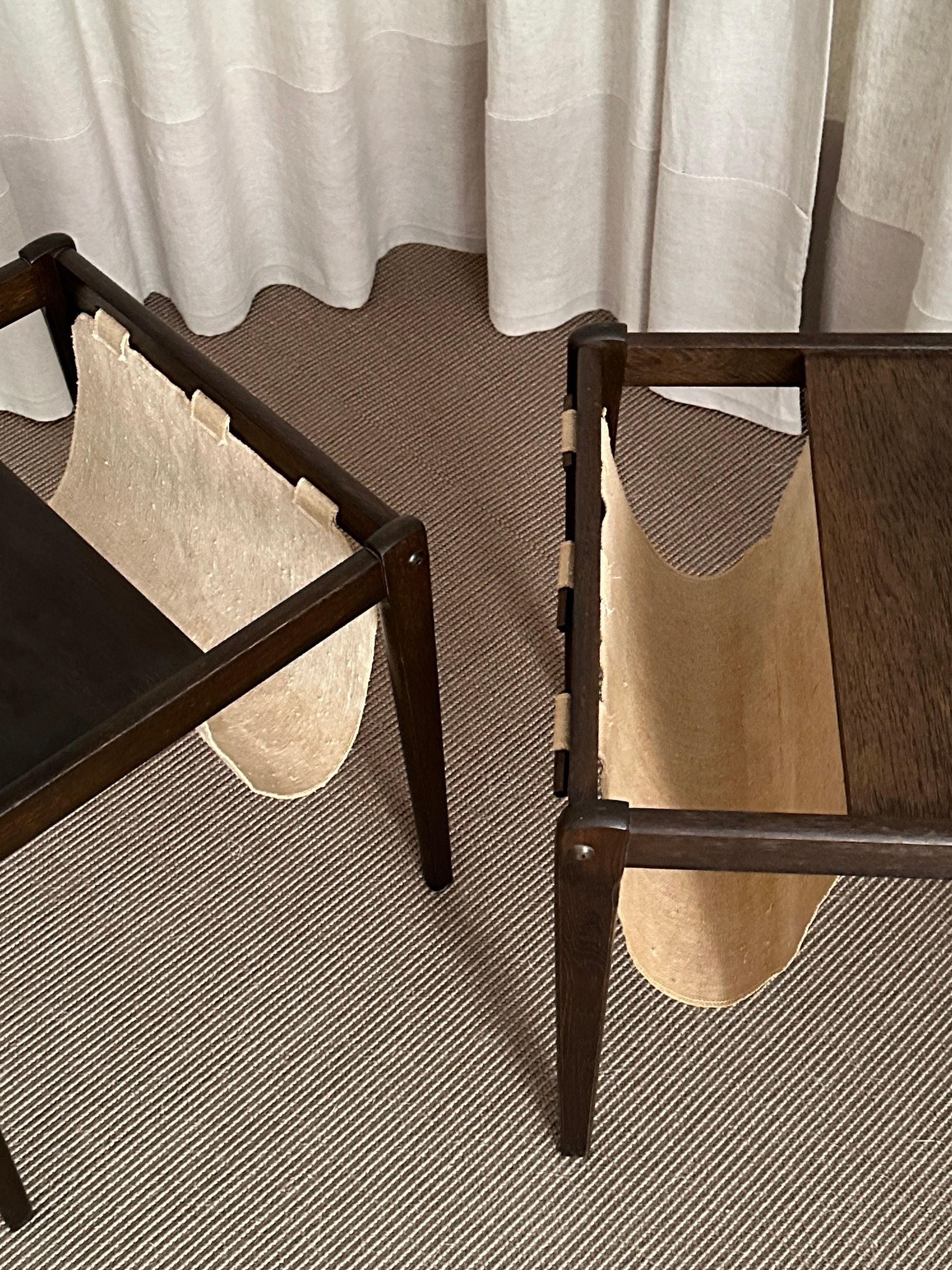 Pair of Side Tables in Teak Wood