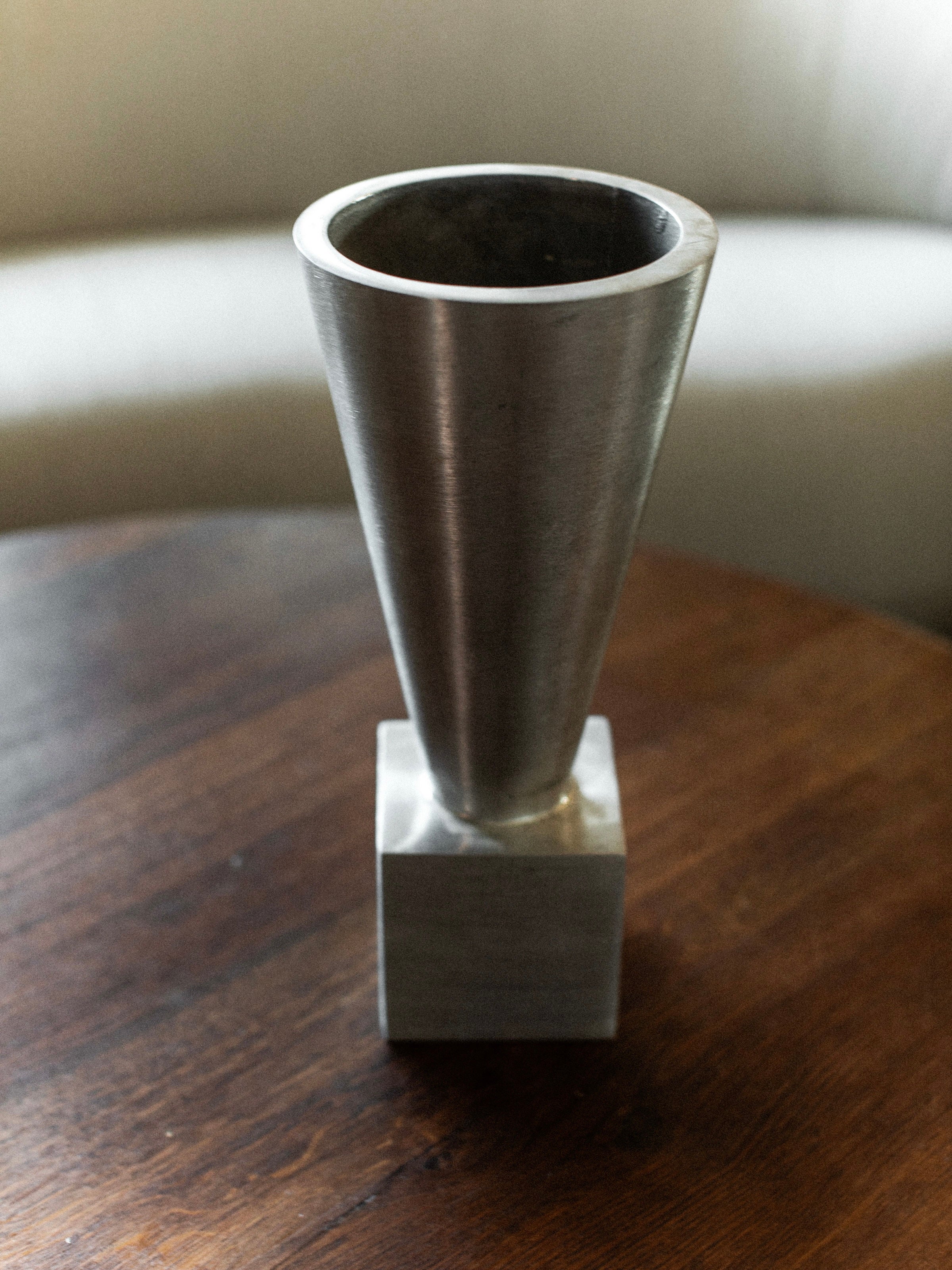 70's Aluminum Cast Vase