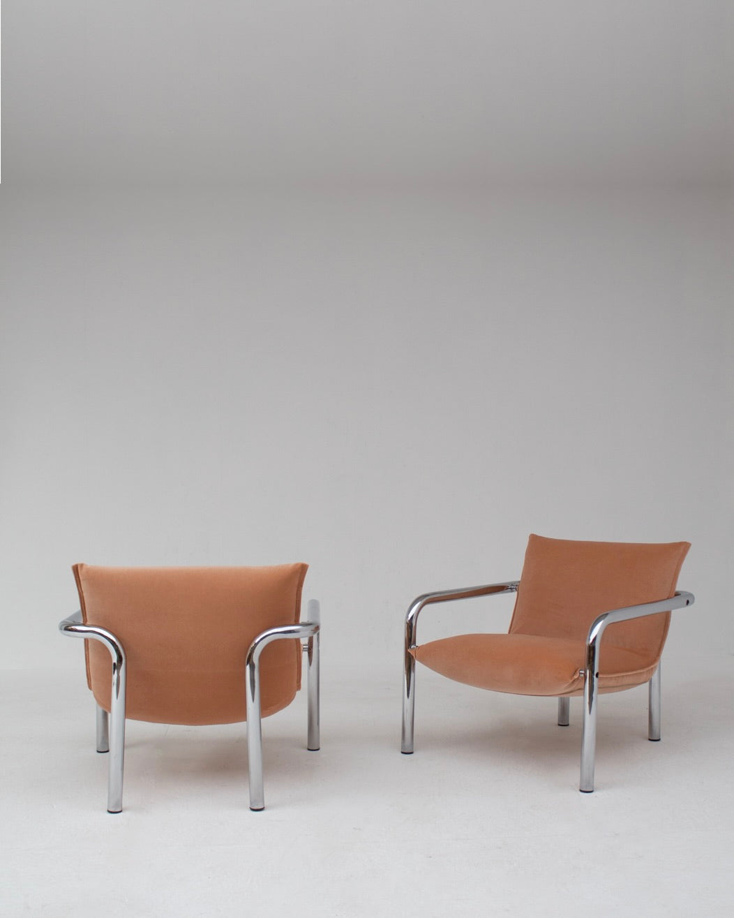 Vintage Lounge Chair in Metal and Velvet