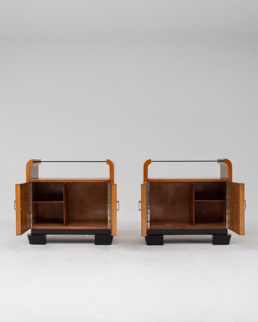 Set of 2 Art Deco Night Stands - Bed side Cabinet