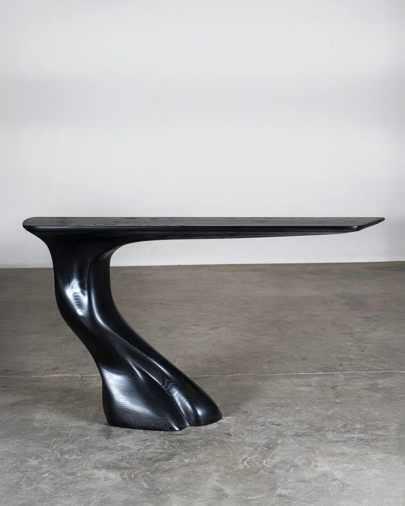 Sculptural Frolic console table in Ash wood
