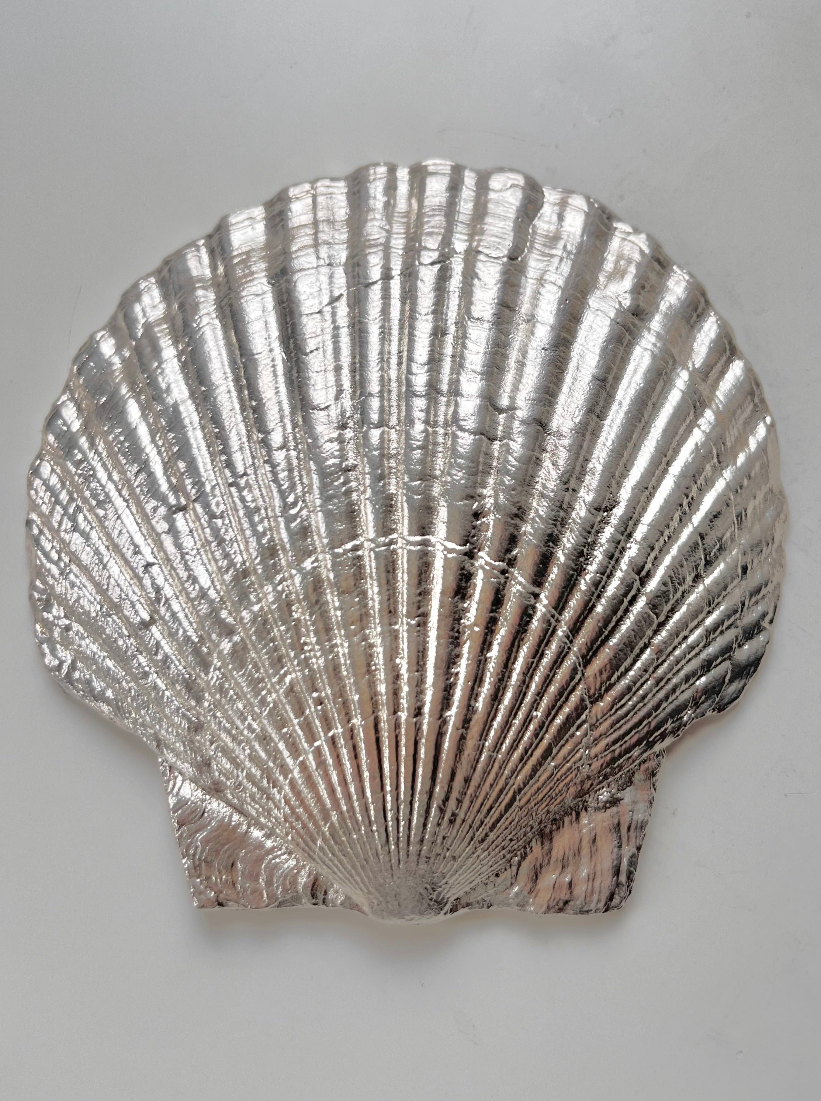 Hand Sculpted Silver Plated Clam Shell Plate
