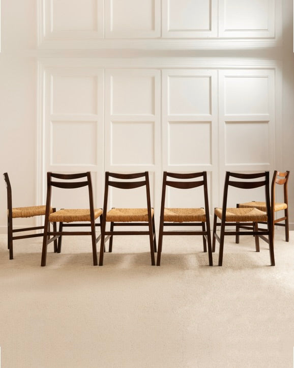 Set of 6 Italian Chairs - 1960s