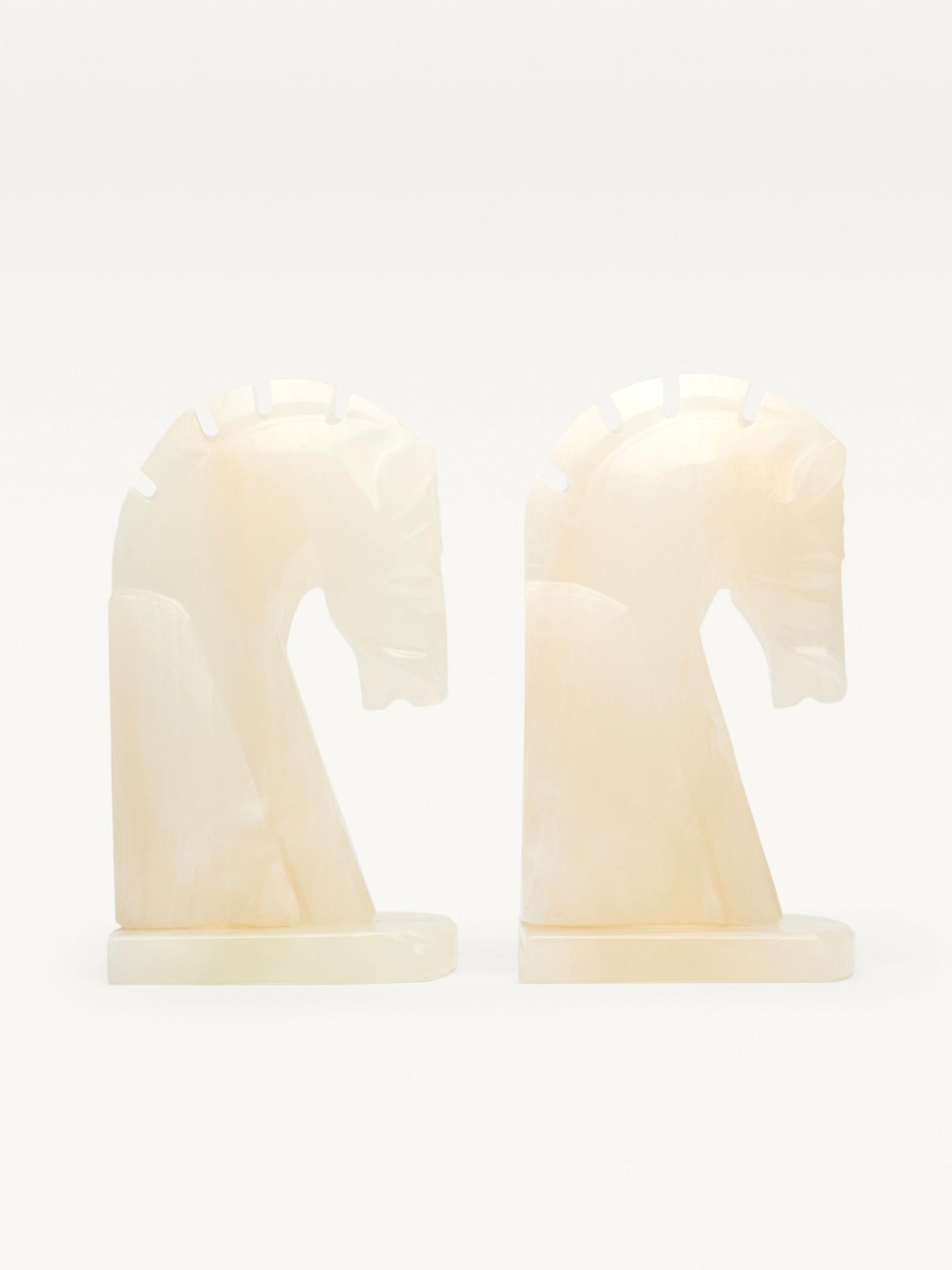 Pair of Marble Horse Heads