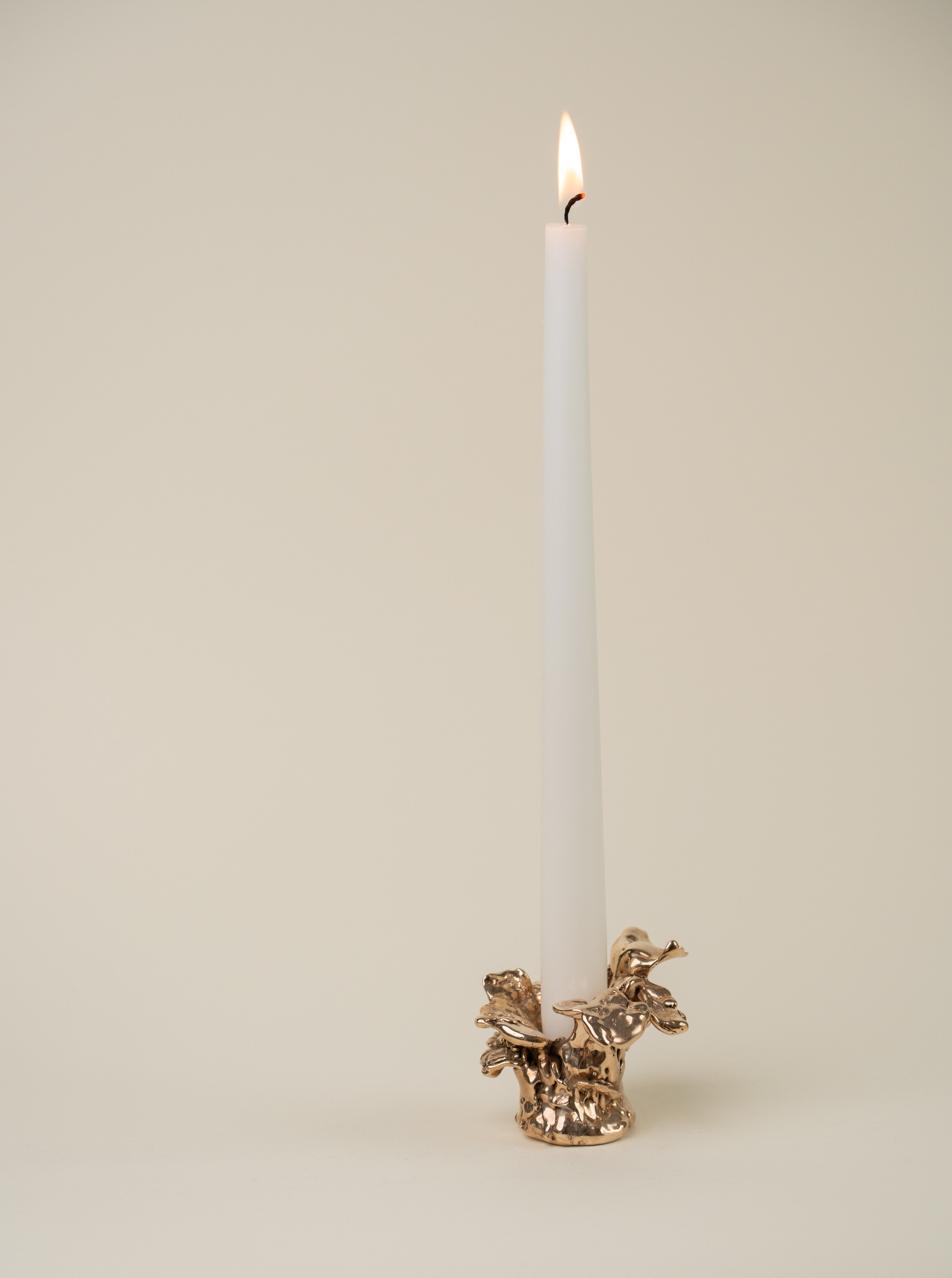 Handcrafted Chanterelle Candle Holder made of natural wood and designed for elegant home decor