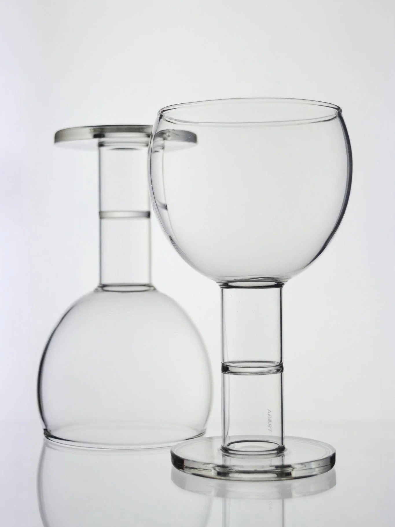 Set of 2 Wine Candle Glasses - Clear