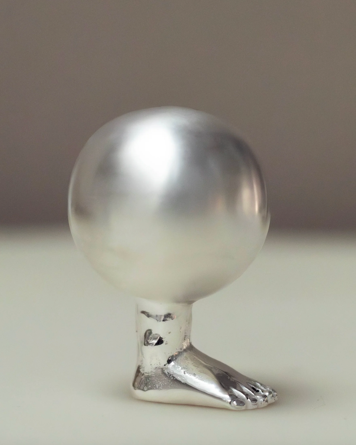 Silver-Plated Brass Foot Paper Weight