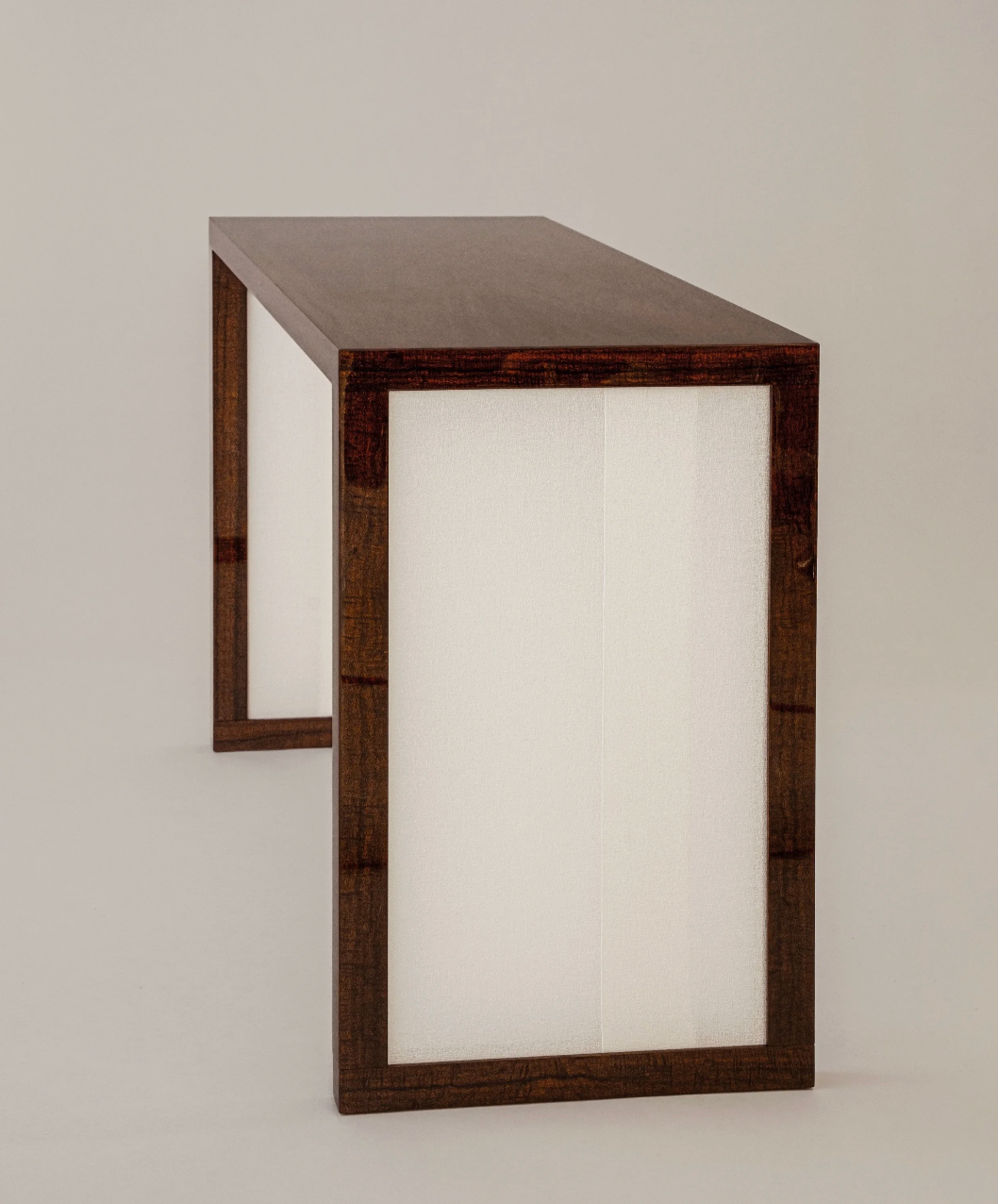 Additions Console Table - Handcrafted in Wood Veneer & Virgin Wool Fabric Inserts
