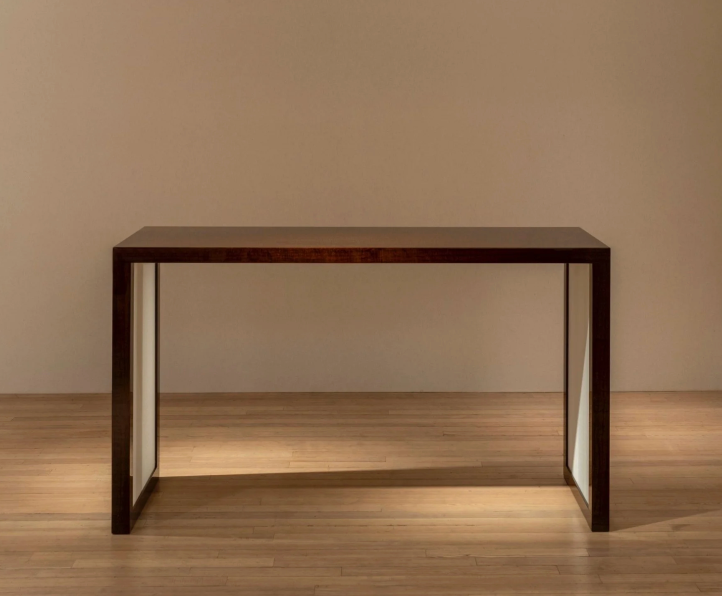 Additions Console Table - Handcrafted in Wood Veneer & Virgin Wool Fabric Inserts