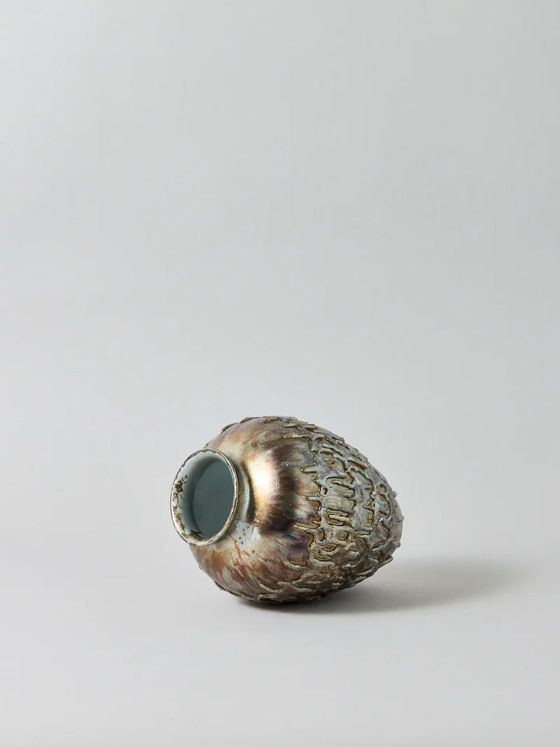 Almost a Mirror Vase — close-up of iridescent ceramic surface
