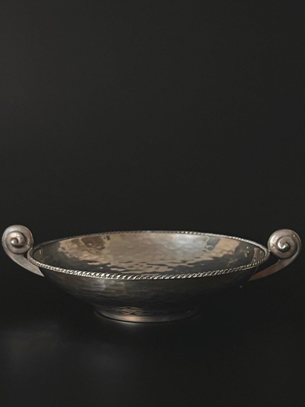 Sterling Silver Bowl with Shell Shaped Handles