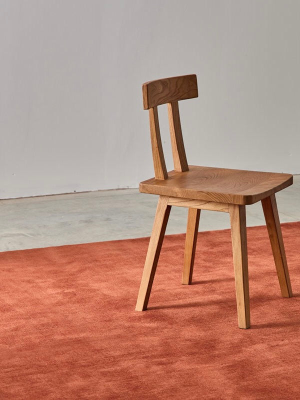 Hand-woven Rug in New Zealand Wool, Rouille