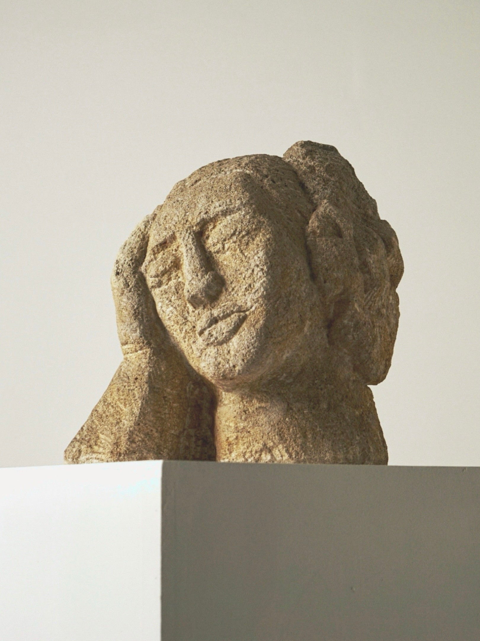 Antique Carved Stone Bust of a Woman