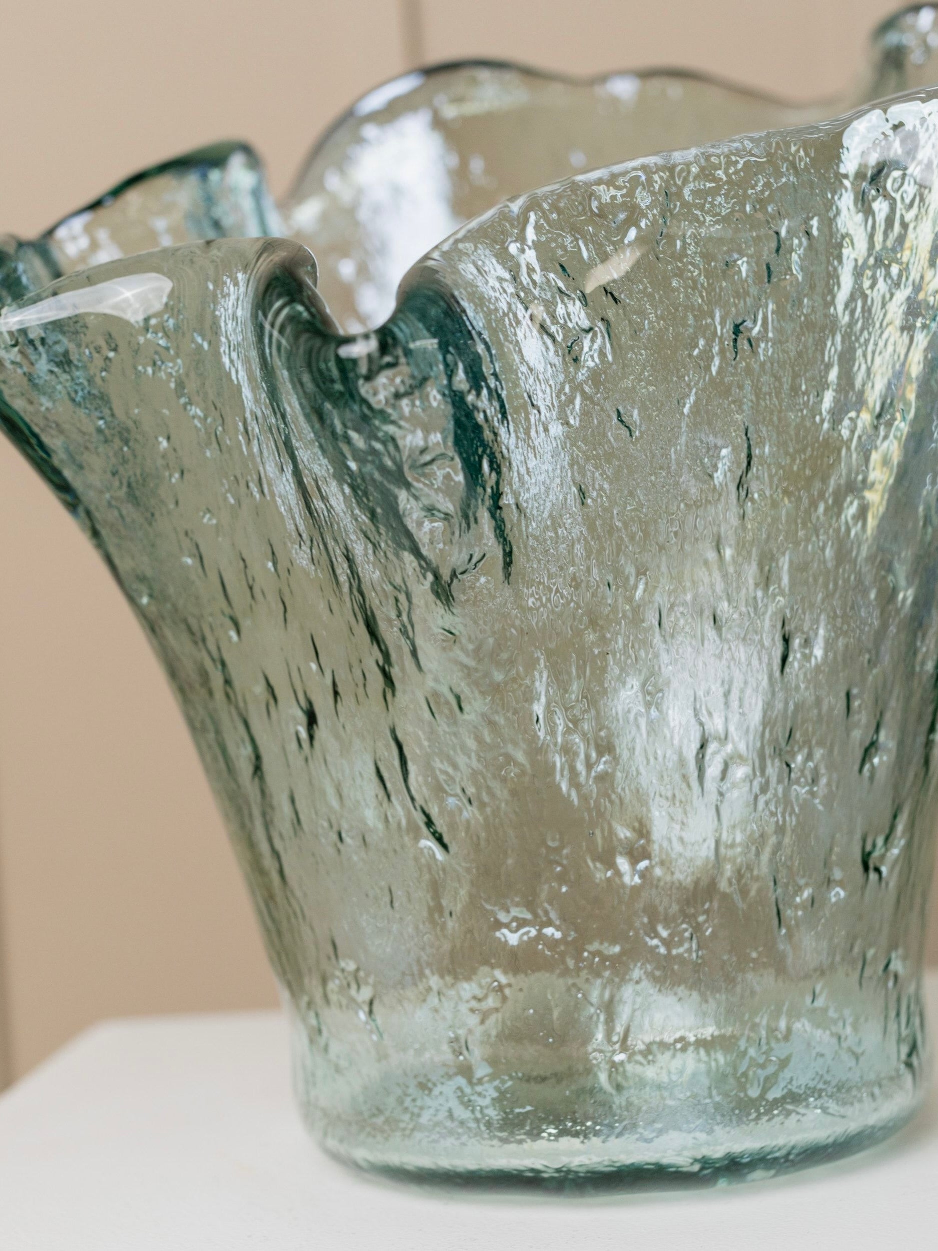 Solid Vintage Murero Glass Vase - 1970s Italy