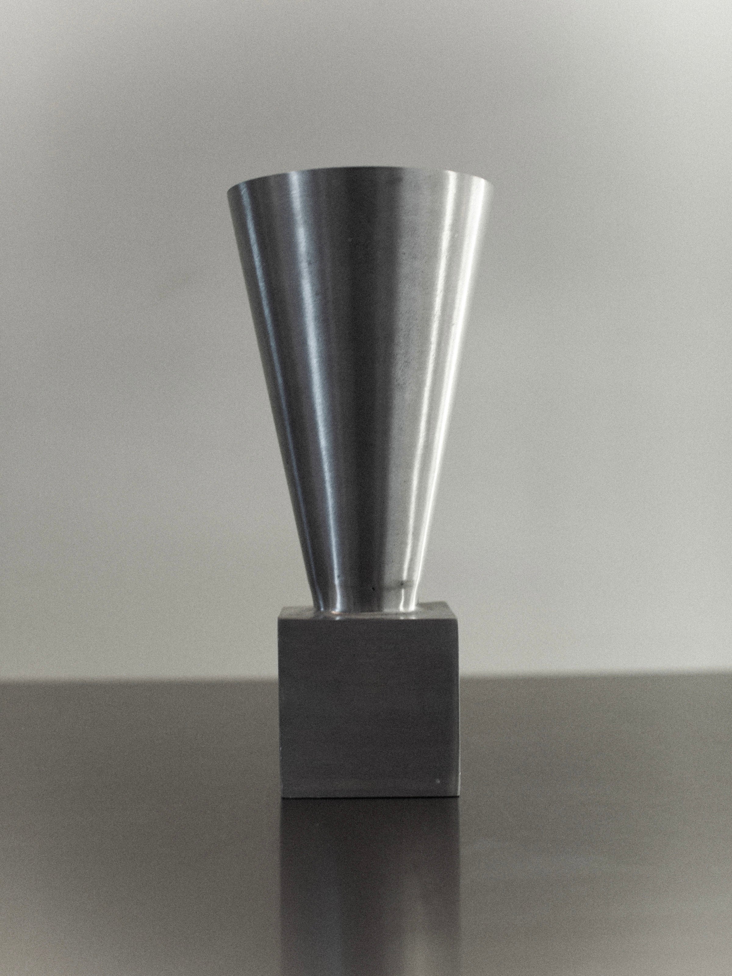 70's Aluminum Cast Vase