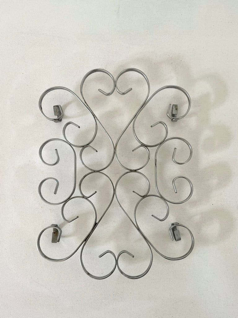 Large swirl metal plate coaster with elegant scrollwork design