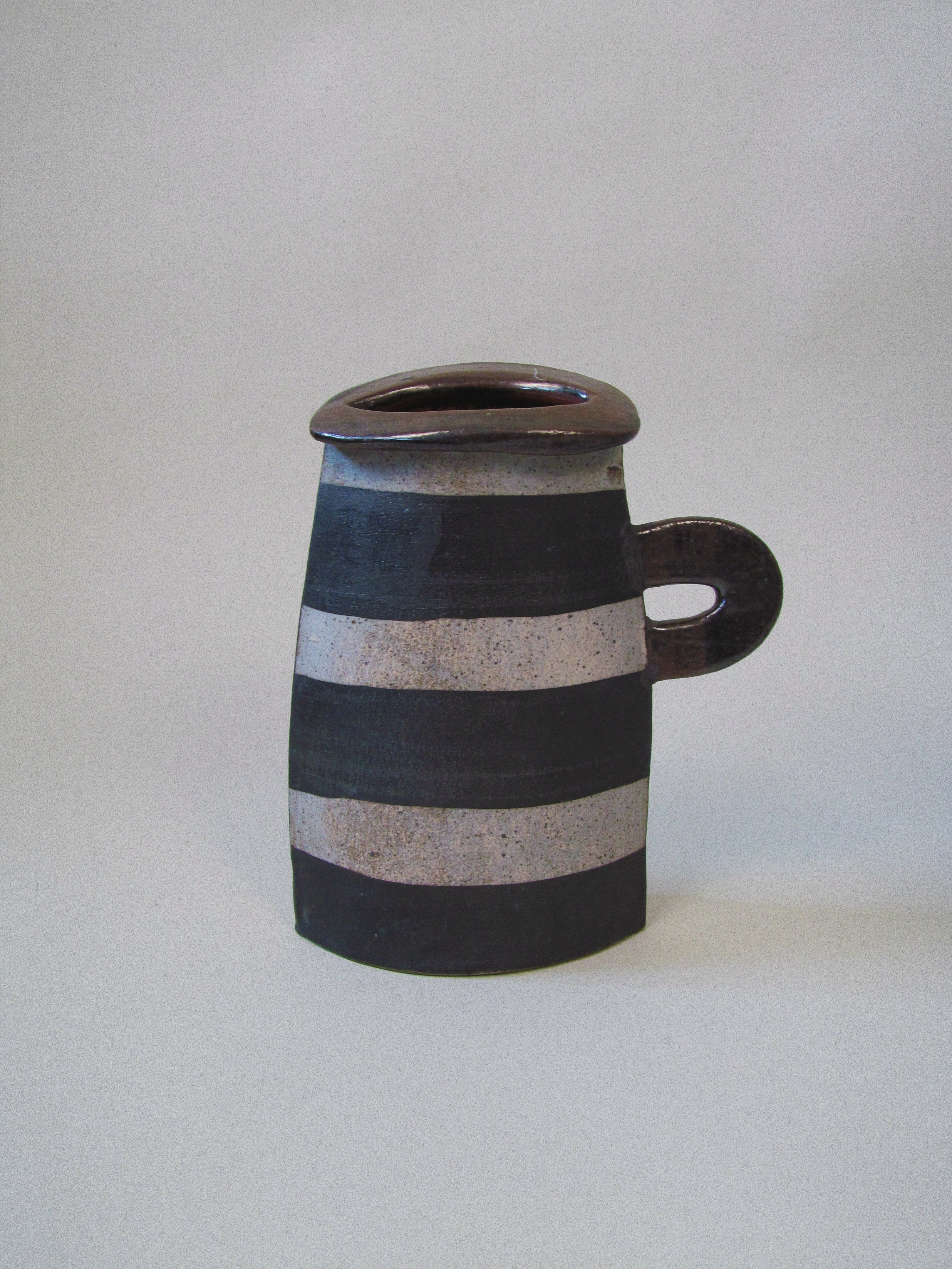 Kazuko Matthews Vases — angled view of striped ceramic vase