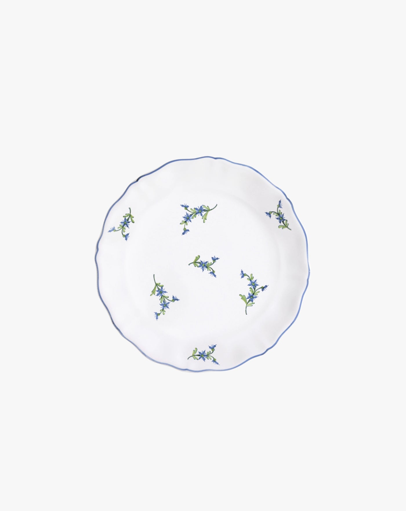 Dinner Plates Les Bleuets Dinner Plate Blue and Green Z.d.G. by Zoe de Givenchy