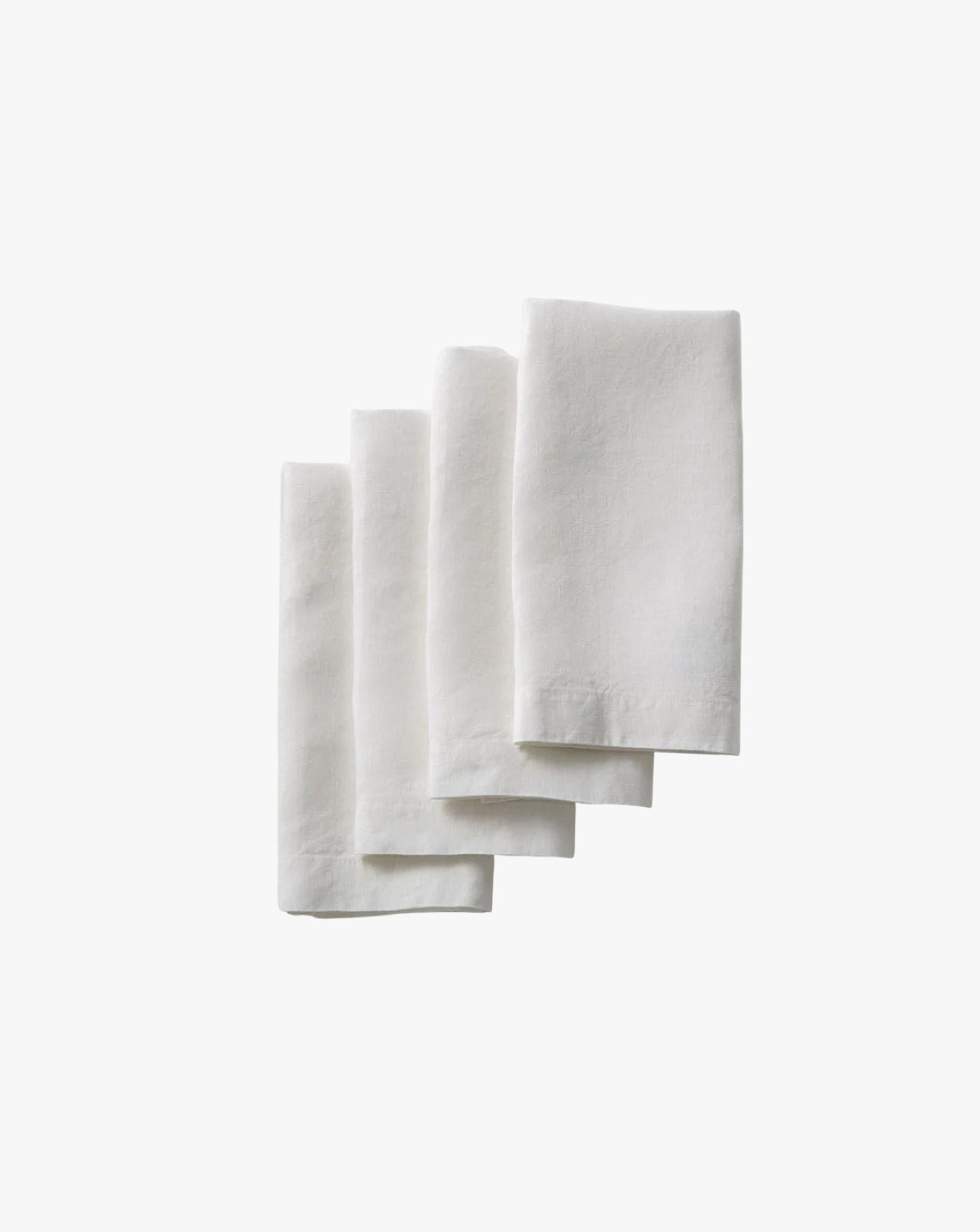 Napkins Set Of 4 Washed Linen Napkins In White MOST