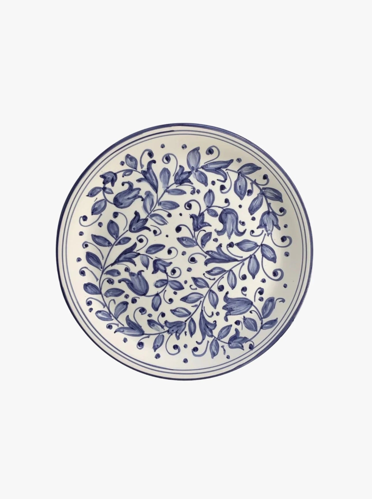 Blue Italian Ceramic Plate, Positano Pattern