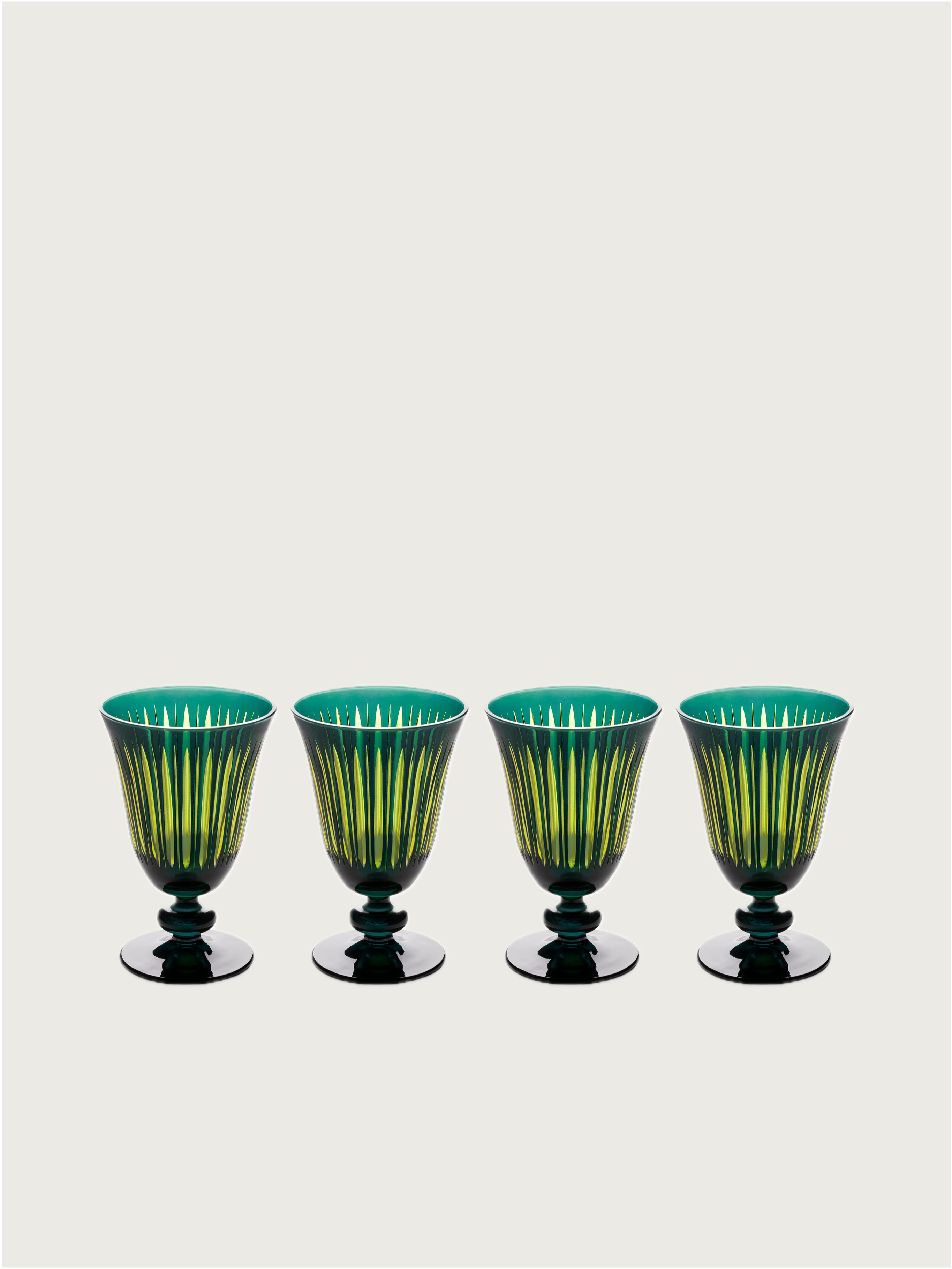 Set of 4 Prism Wine Glasses-Green
