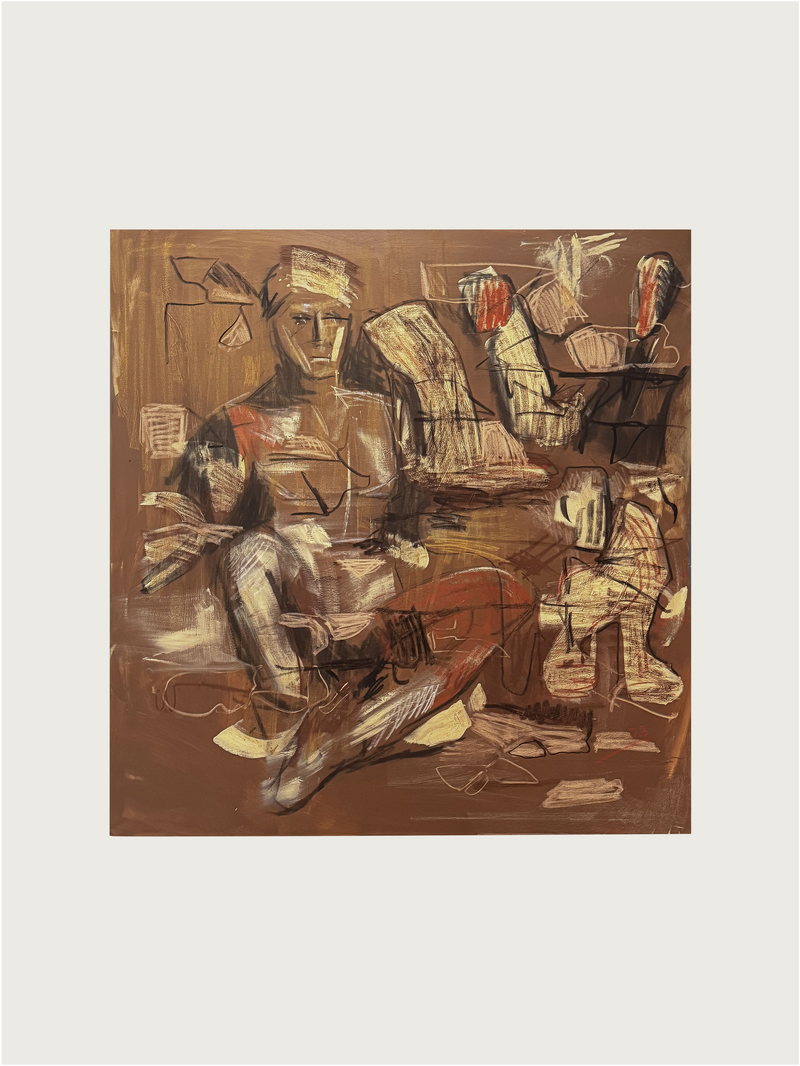The waiting room' Painting by Dovile Bernotaite | The Oblist — contemporary mixed media artwork