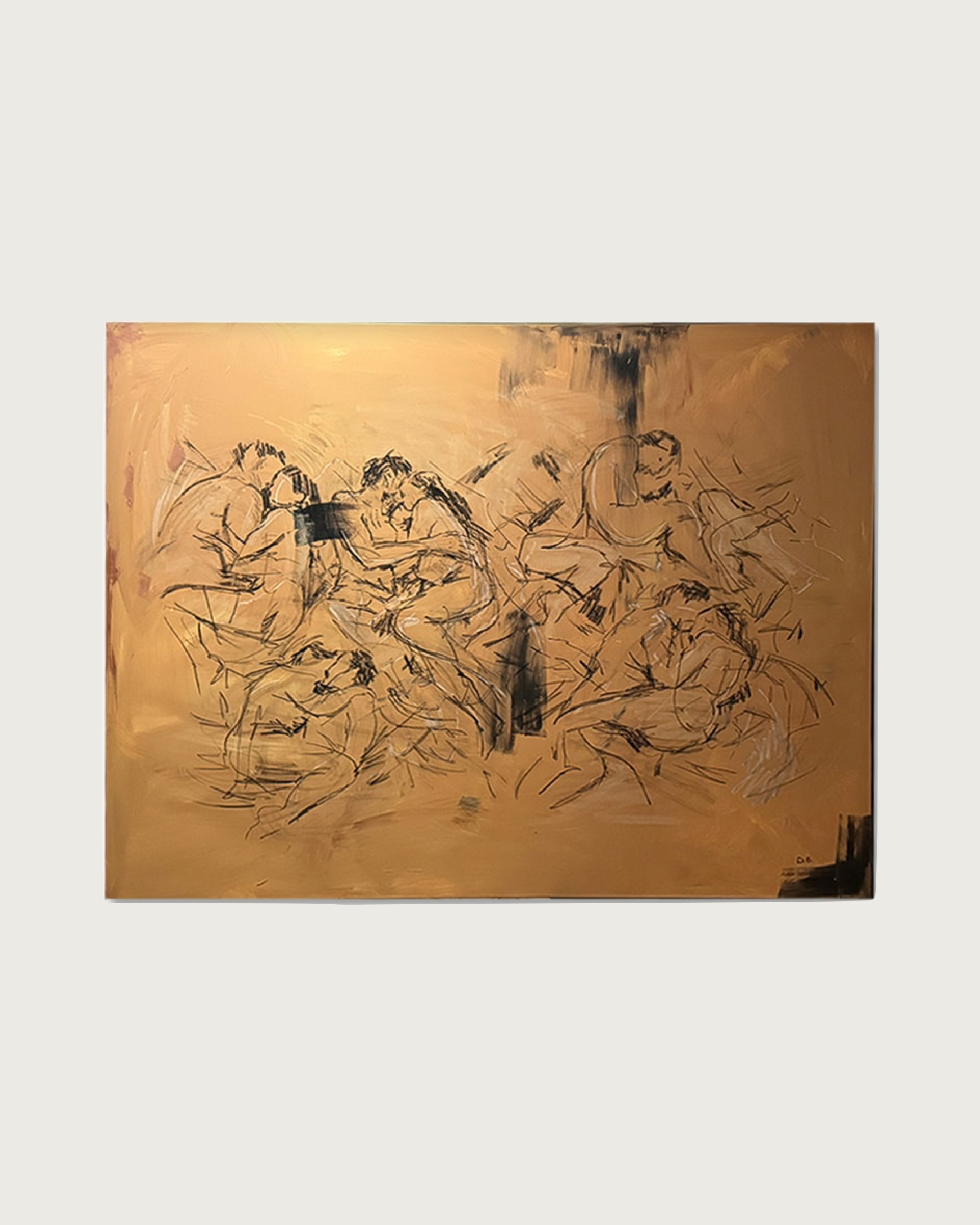 Unison Large scale painting on canvas by Dovile Bernotaite | The Oblist — gold tones, contemporary design