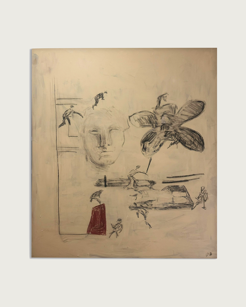 Don't forget to smell the flowers by Dovile Bernotaite | The Oblist — mixed media, neutral tones