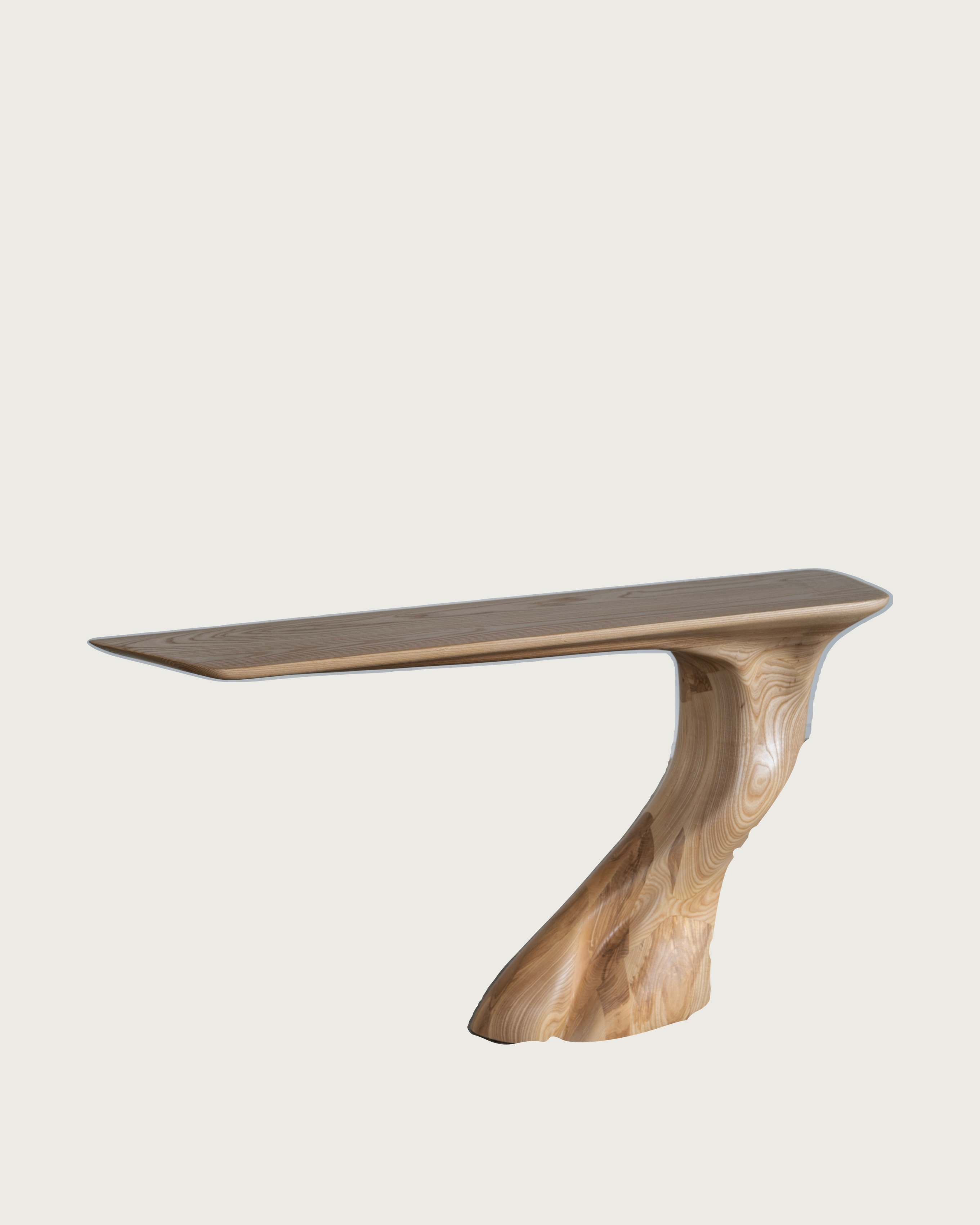 Wood and Walnut Table - Frolic Contemporary — side view highlighting organic wood grain
