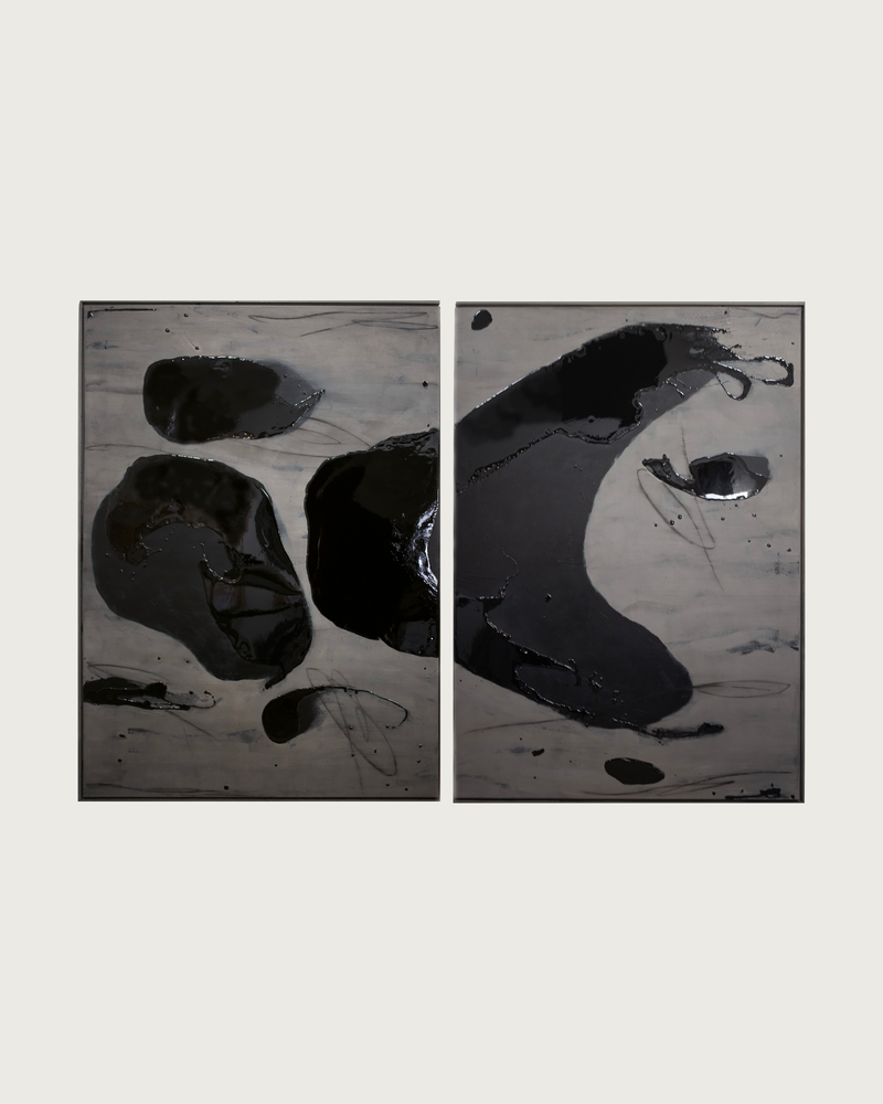 Black Drift - Painting by STUDIOPOLS | The Oblist — black acrylic on canvas