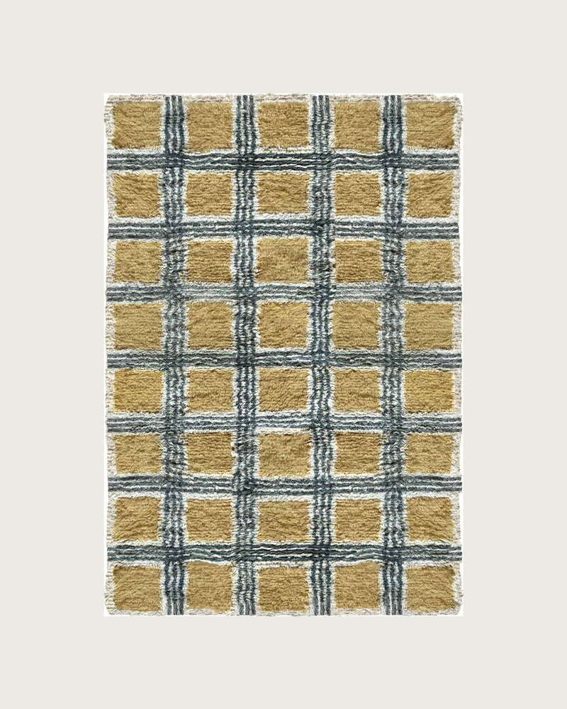 Evelina Kroon 'Shaggy' Handwoven Rug in New Zealand Wool, Pergola