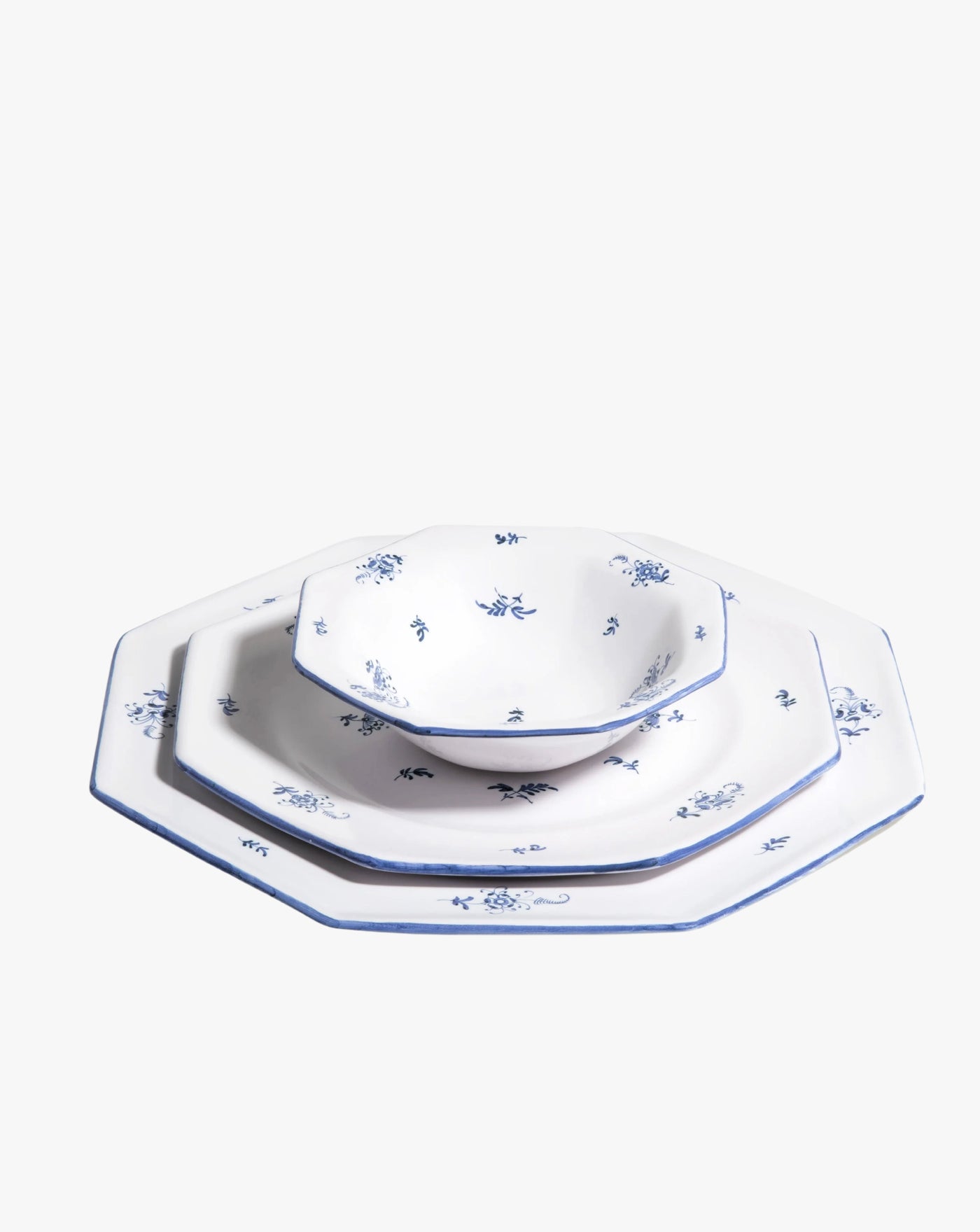 Dinner Plates Brindille Large Dinner Plate Blue Moustiers Z.d.G. by Zoe de Givenchy