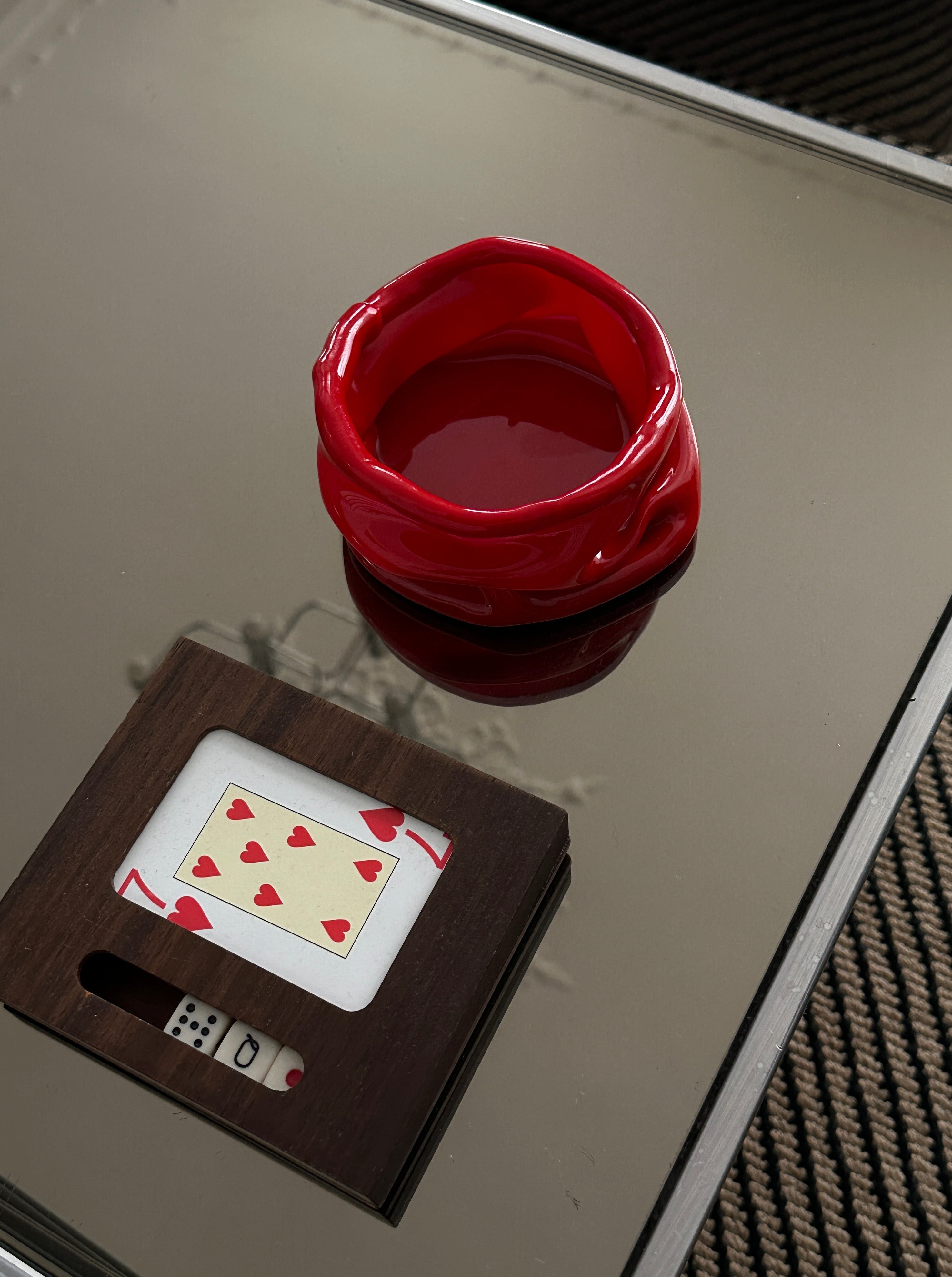 Small Iris Ashtray In Red