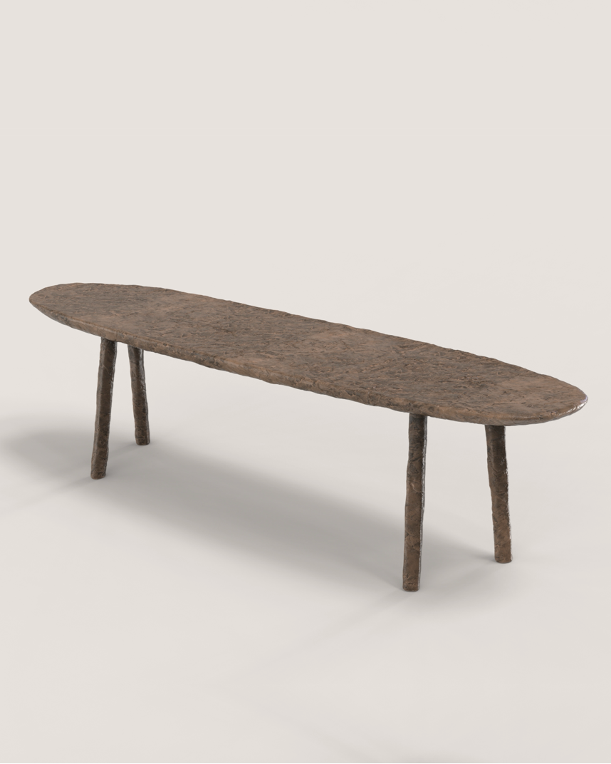 COMMA V2 Bench in Cast Bronze with Patina