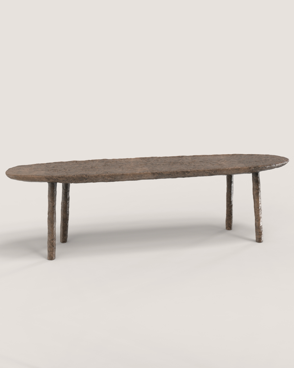 COMMA V2 Bench in Cast Bronze with Patina