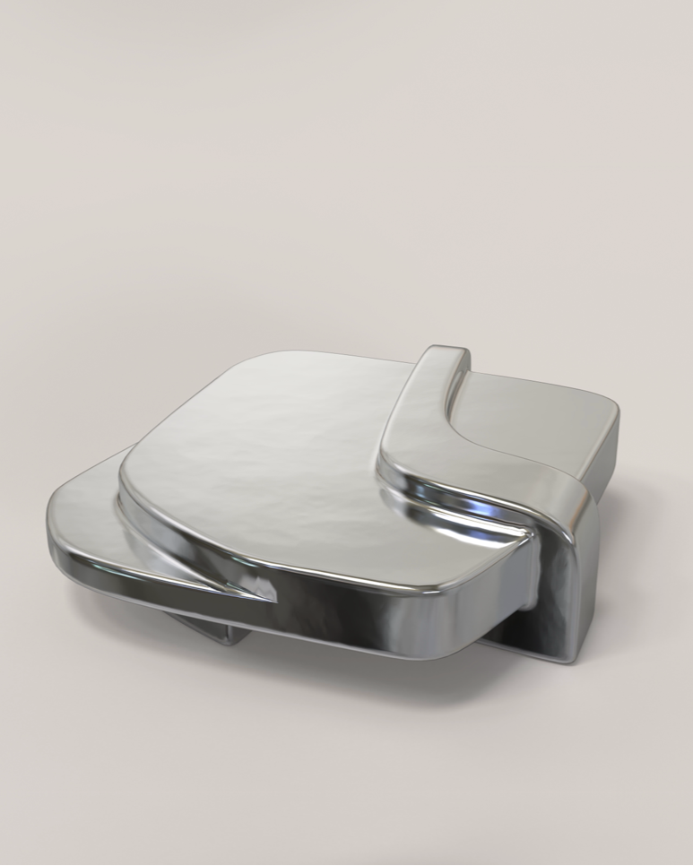 RODI SILVER V2 Low Table in Resin Chrome Painted