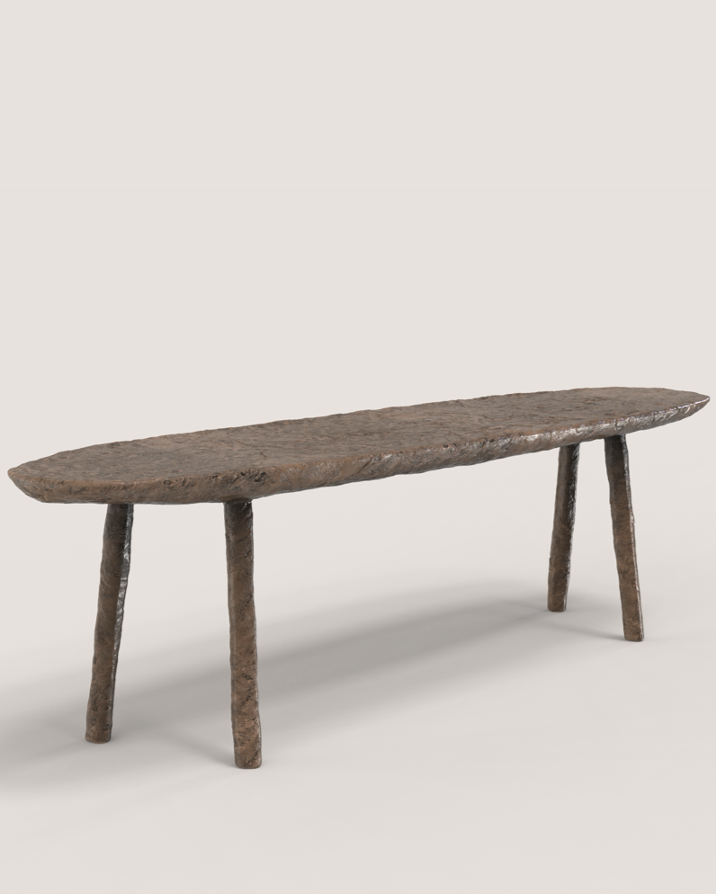 COMMA V2 Bench in Cast Bronze with Patina