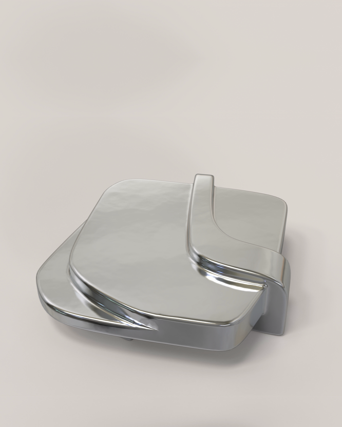RODI SILVER V2 Low Table in Resin Chrome Painted