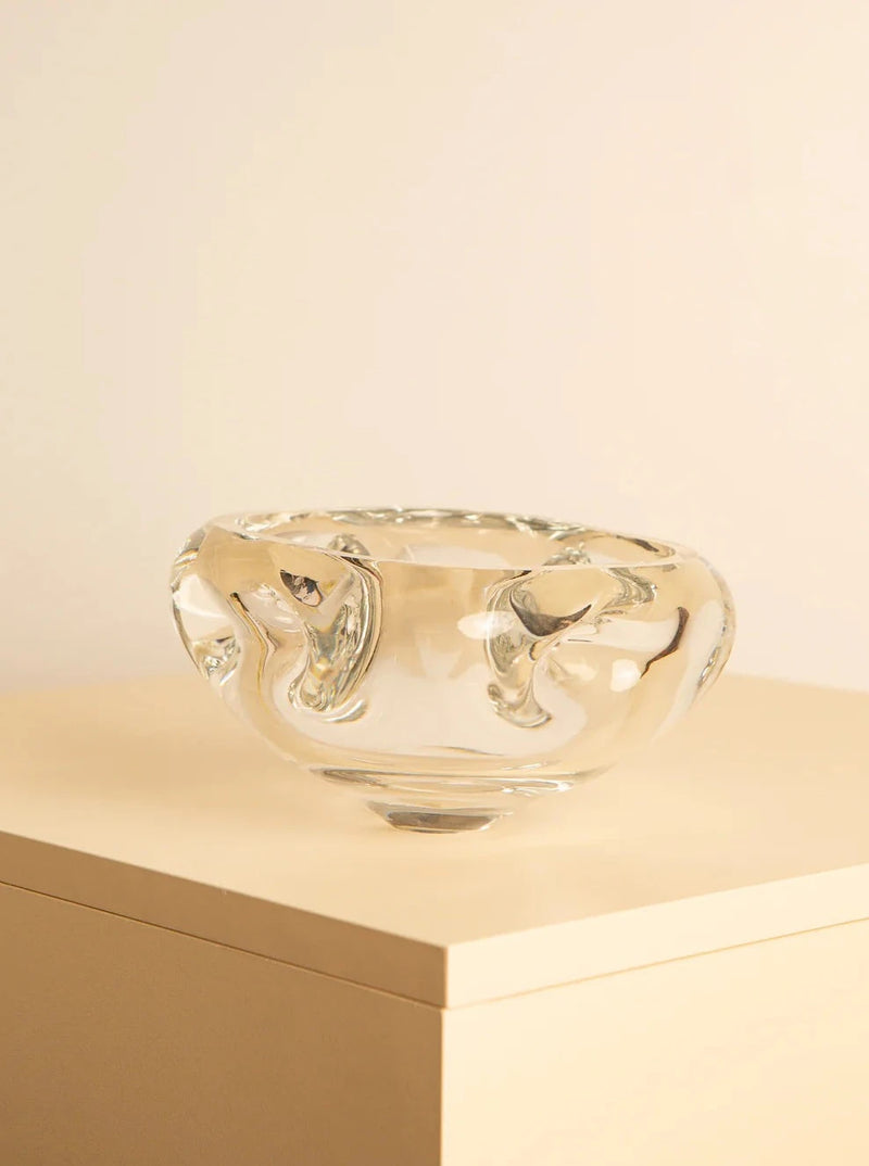 Vintage 80's Murano glass vide-poches, clear and spacious for holding small items